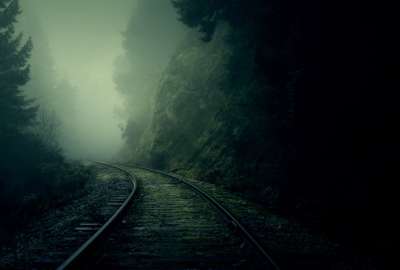 Train Tracks - Mist - Landscape