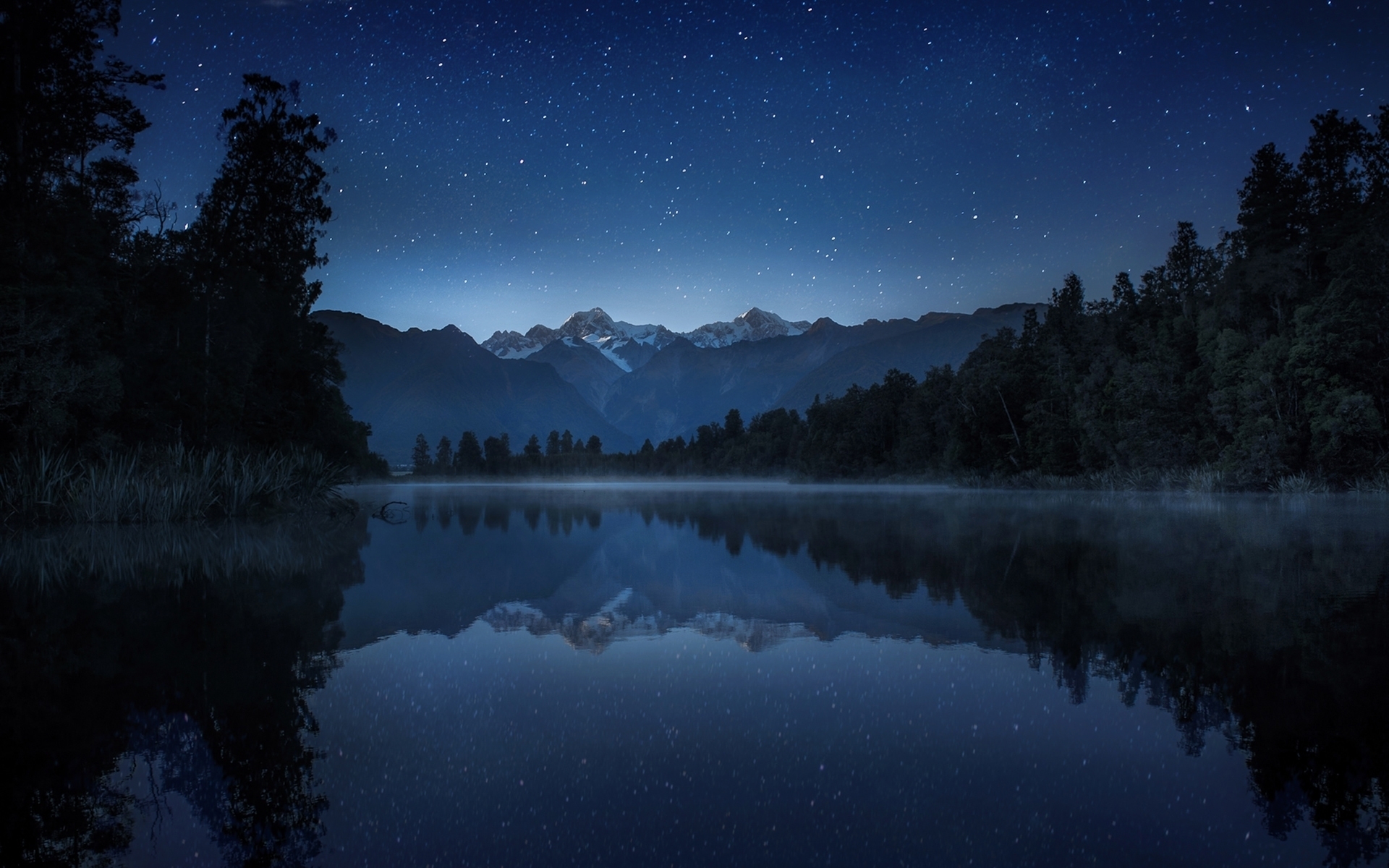 Night View Lake HD wallpaper