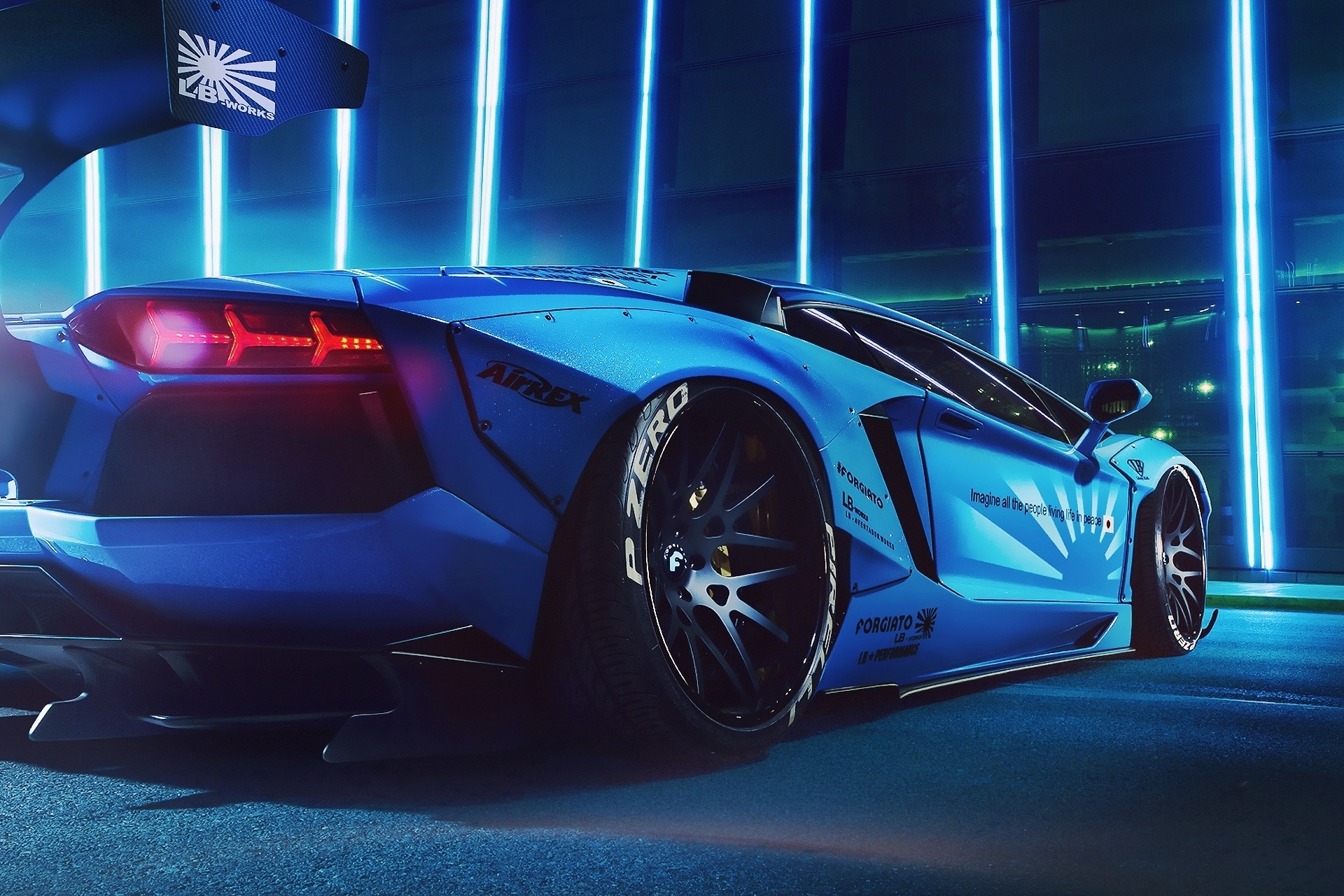 Download Neon Lights Lamborghini Wallpaper Cool Cars PNG - nylonsandsquids