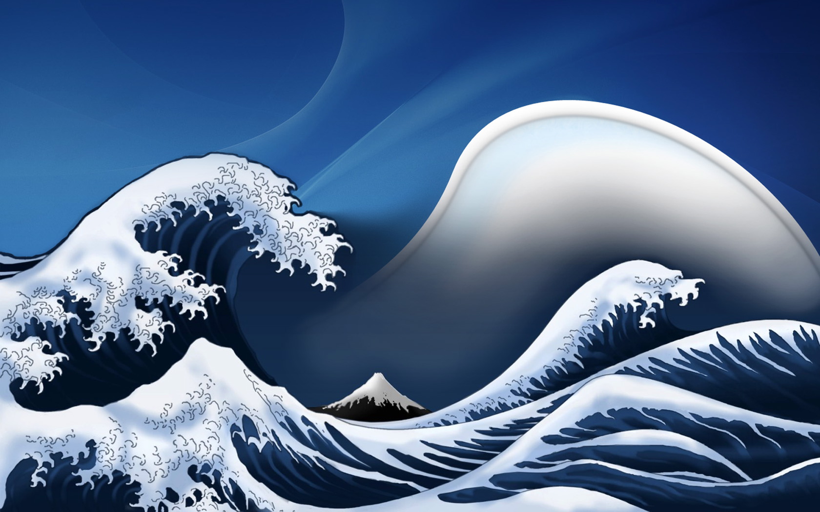 Tableau bois la vague du tsunami anime | Feeby | Rose