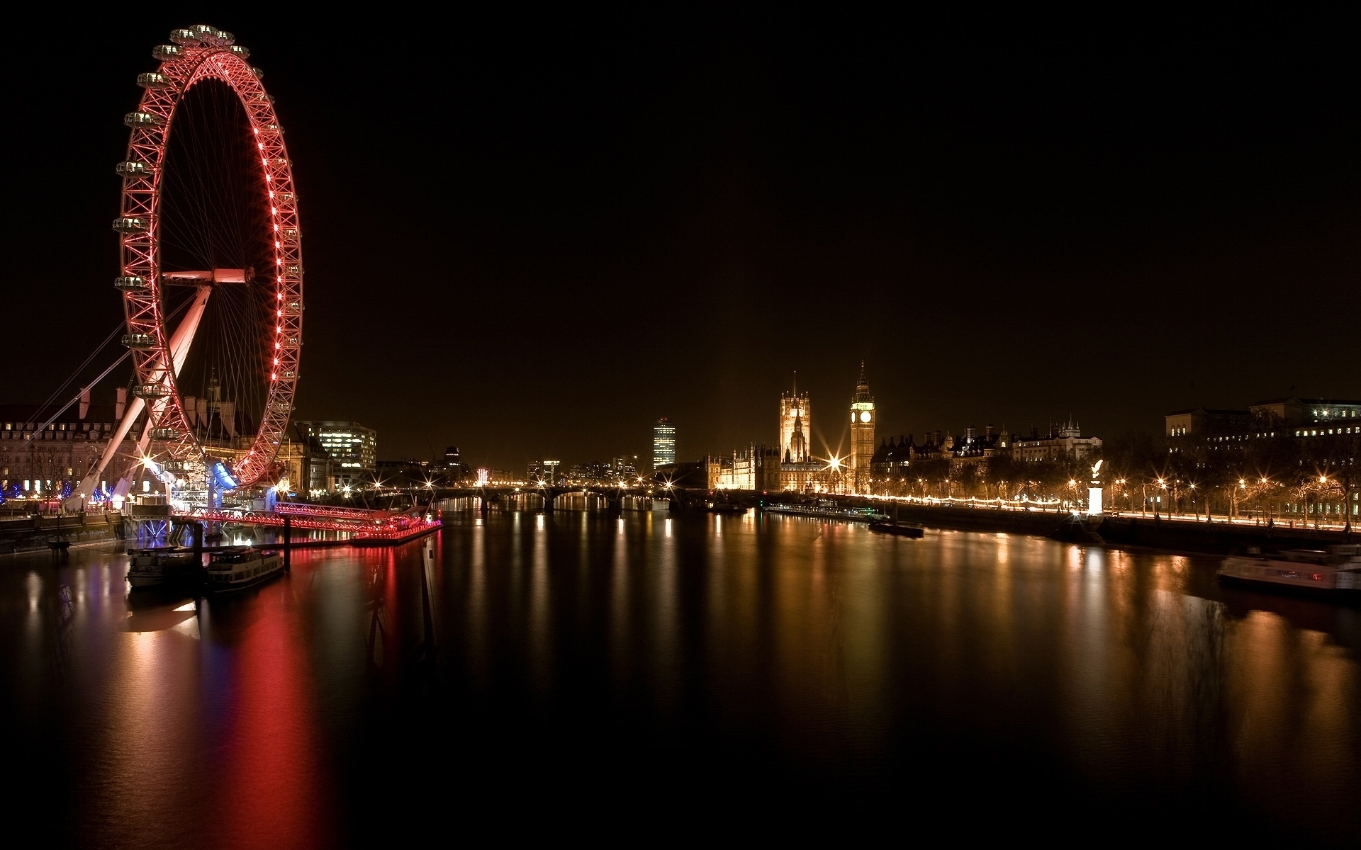 London Eye Night HD wallpaper