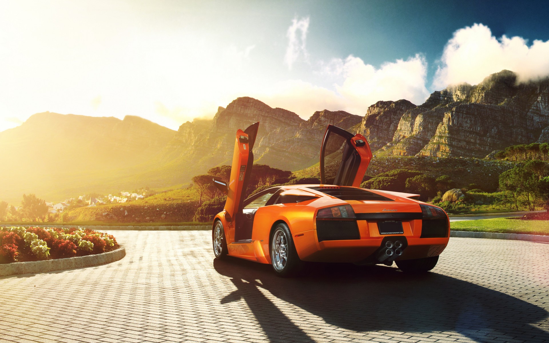 Nice Orange Lamborghini HD wallpaper