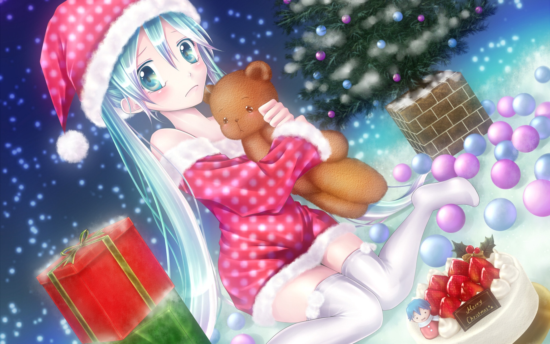 Christmas Anime Girl HD wallpaper