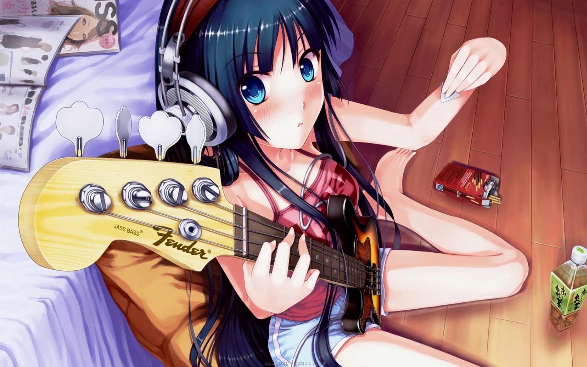 Nice Anime Girl Guitar HD wallpaper