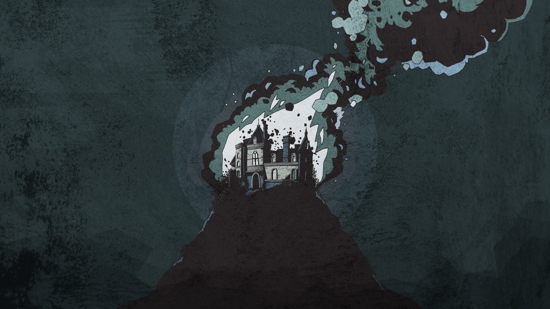 Dark Minimal Art Horror Castle HD wallpaper