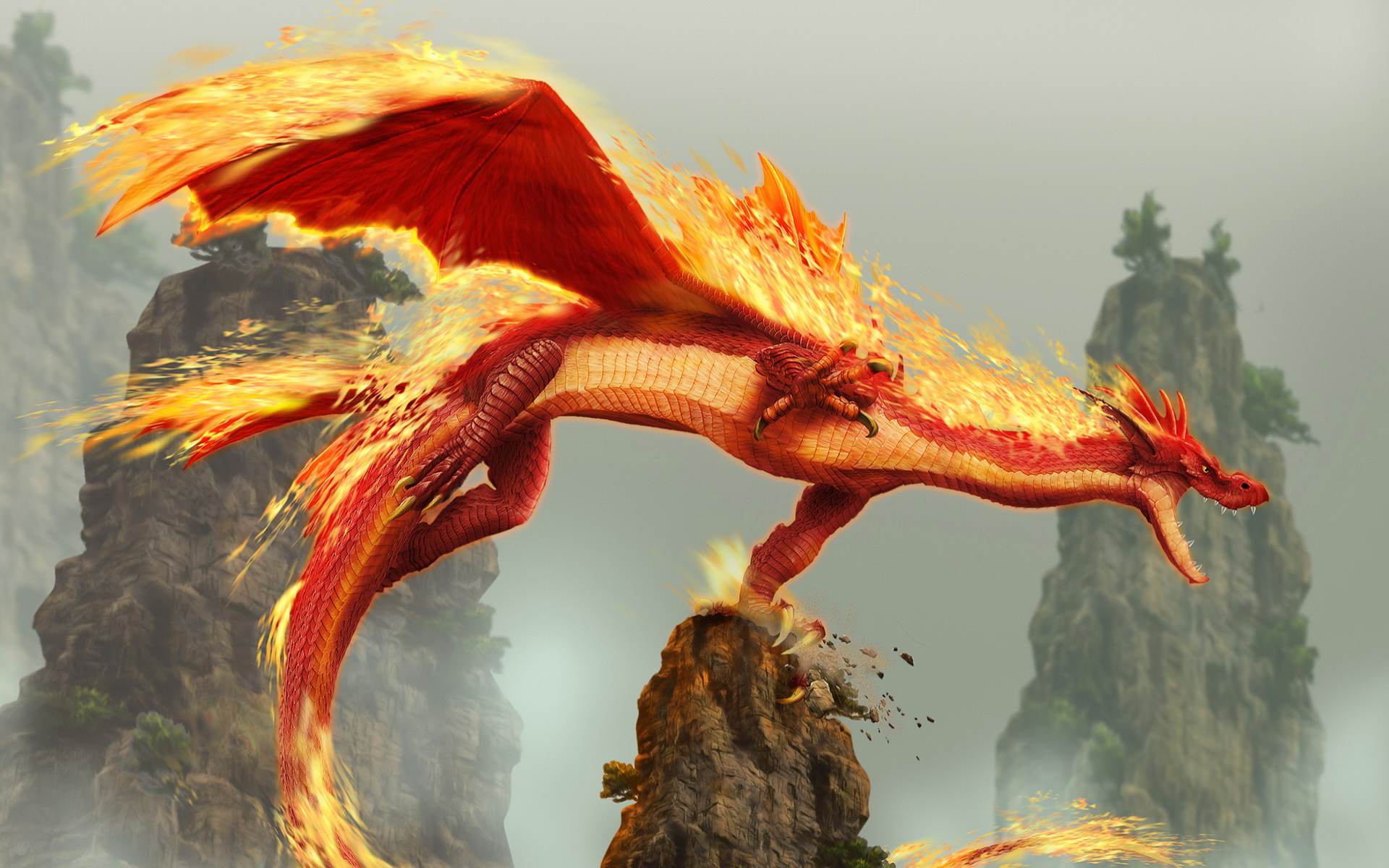 Fire Dragon HD wallpaper