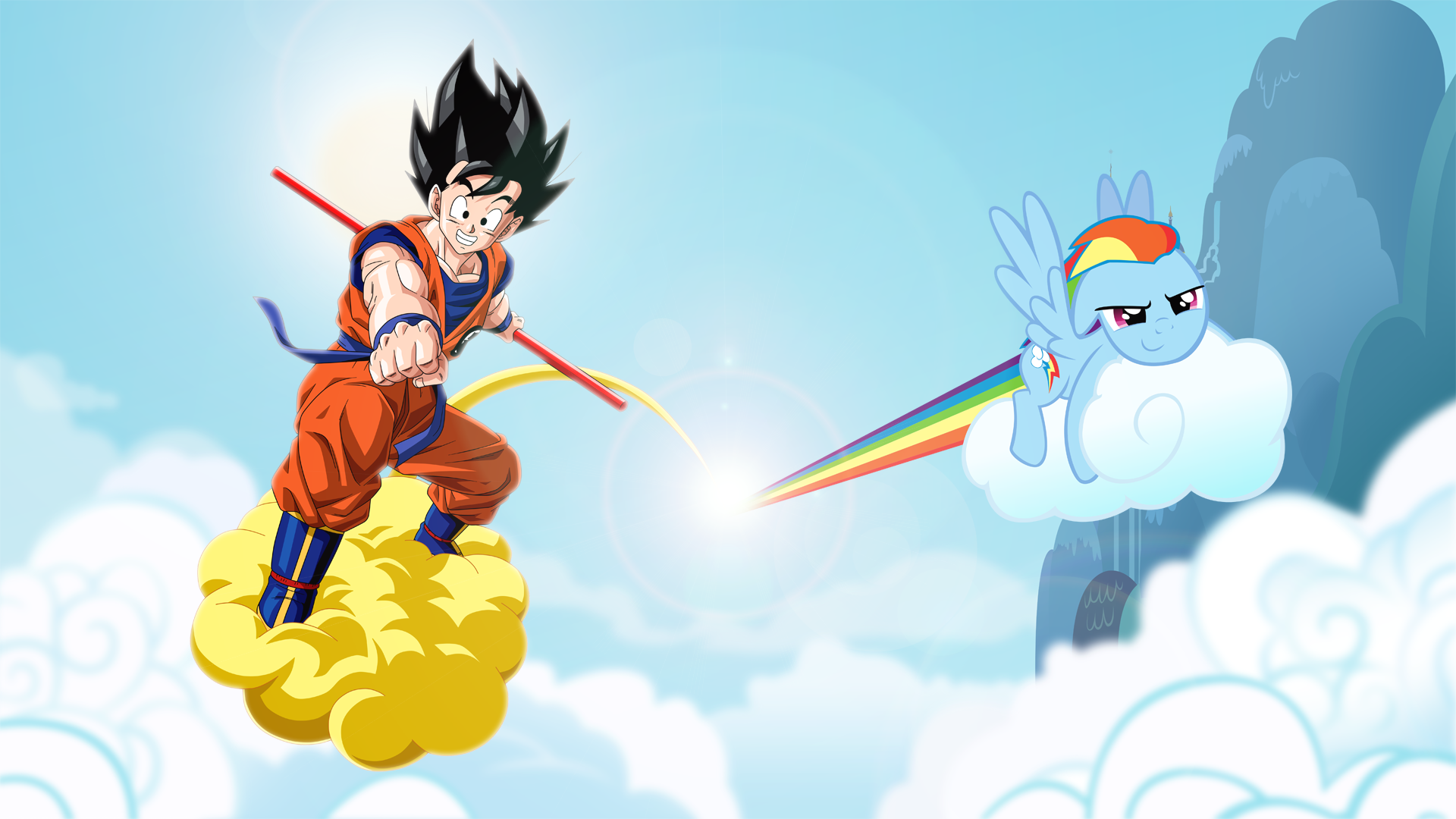 Rainbow Dash Vs Goku HD wallpaper