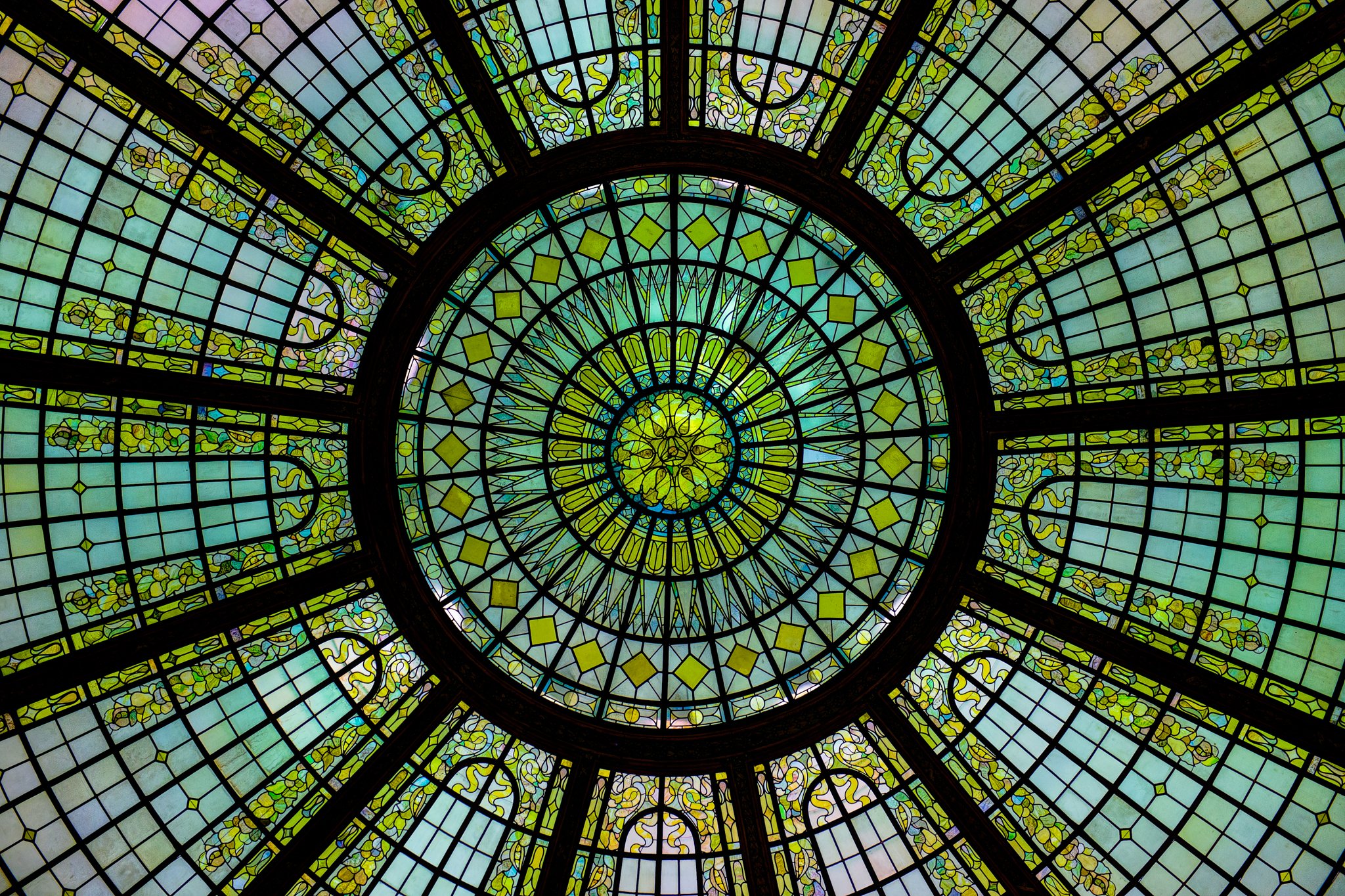 Stained Glass Rotunda Downtown Cleveland HD wallpaper