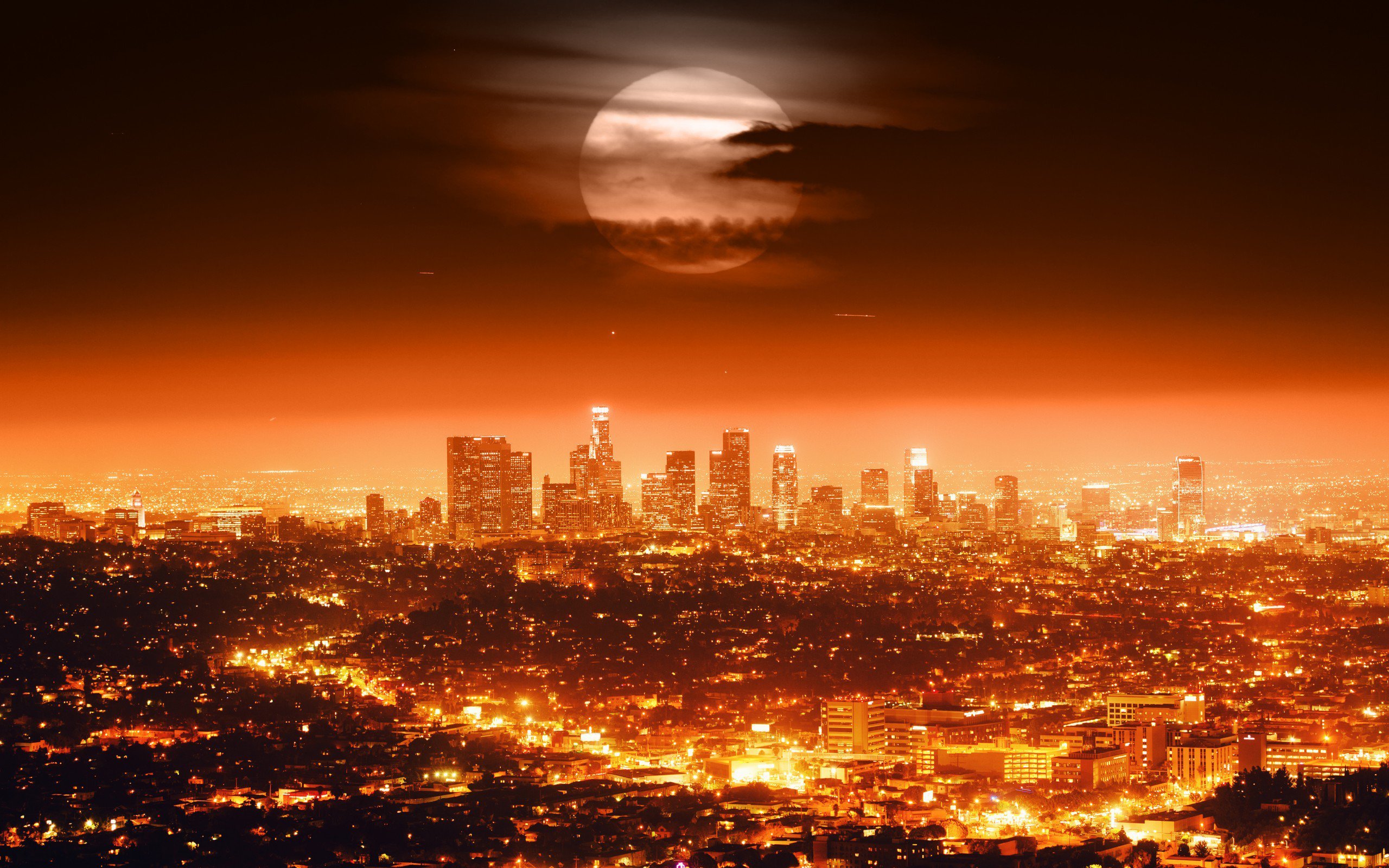 Download Aerial View Los Angeles City At Night Wallpaper  Wallpaperscom