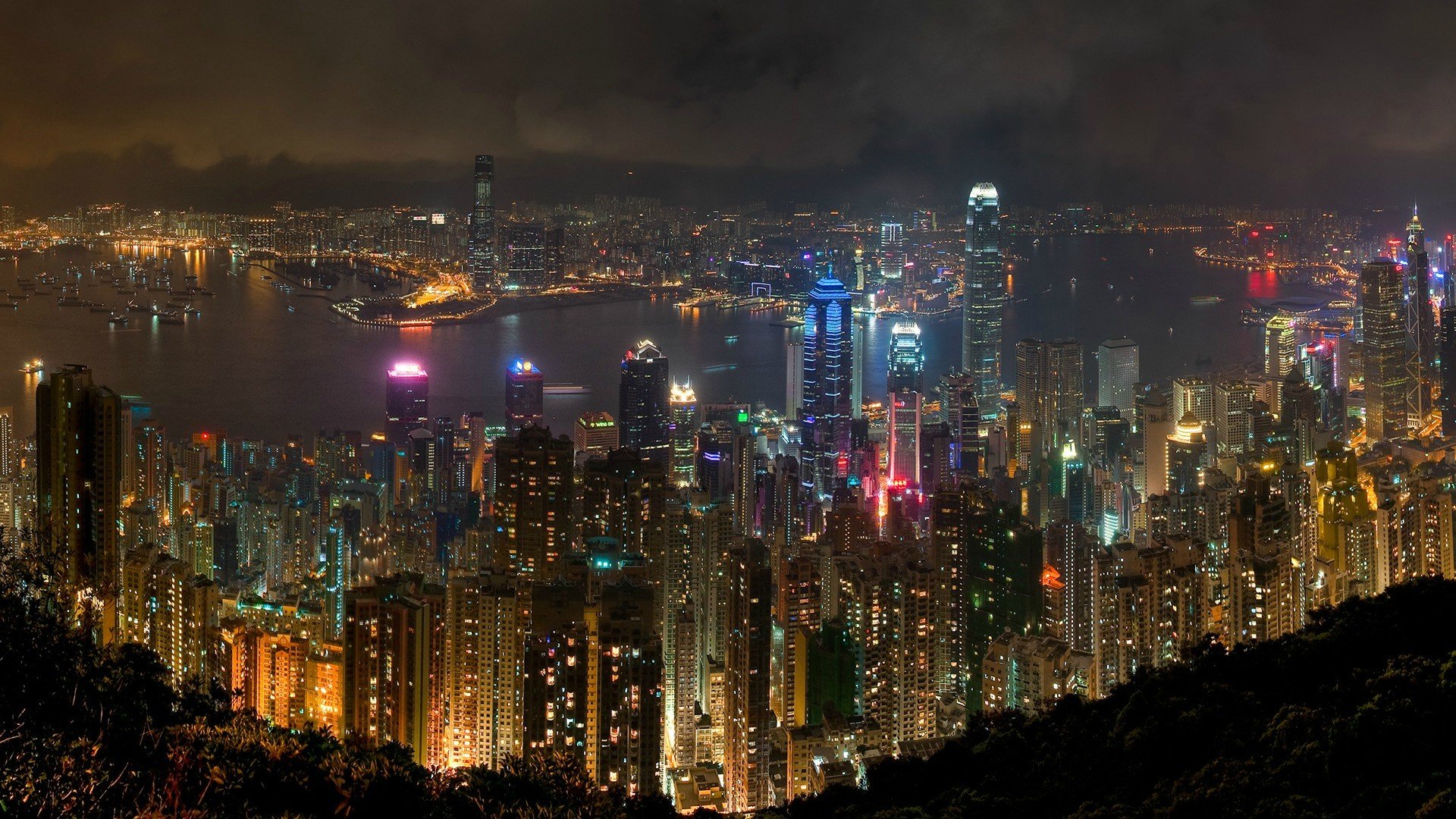 Hong Kong Night HD wallpaper