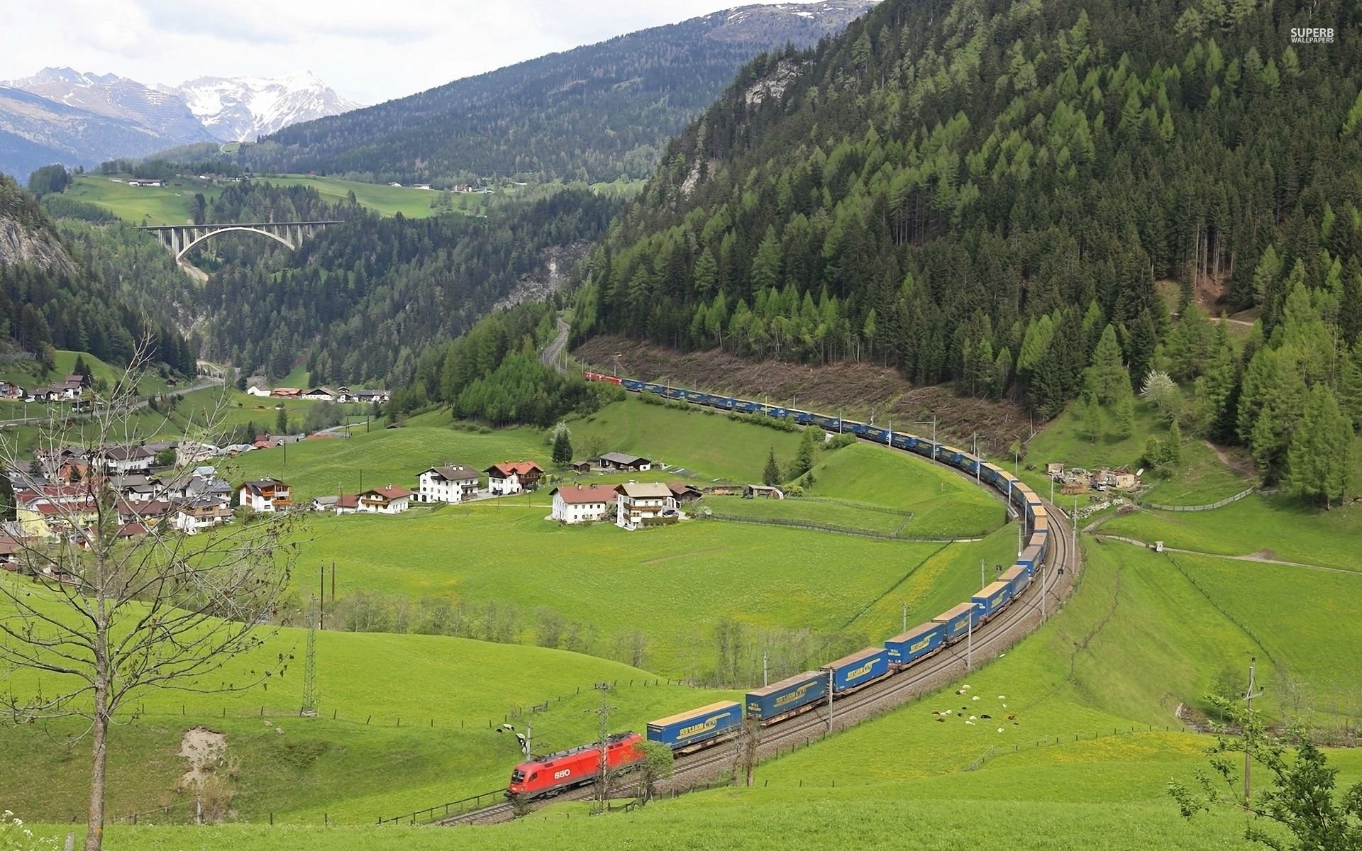 Railway in The Mountains HD wallpaper