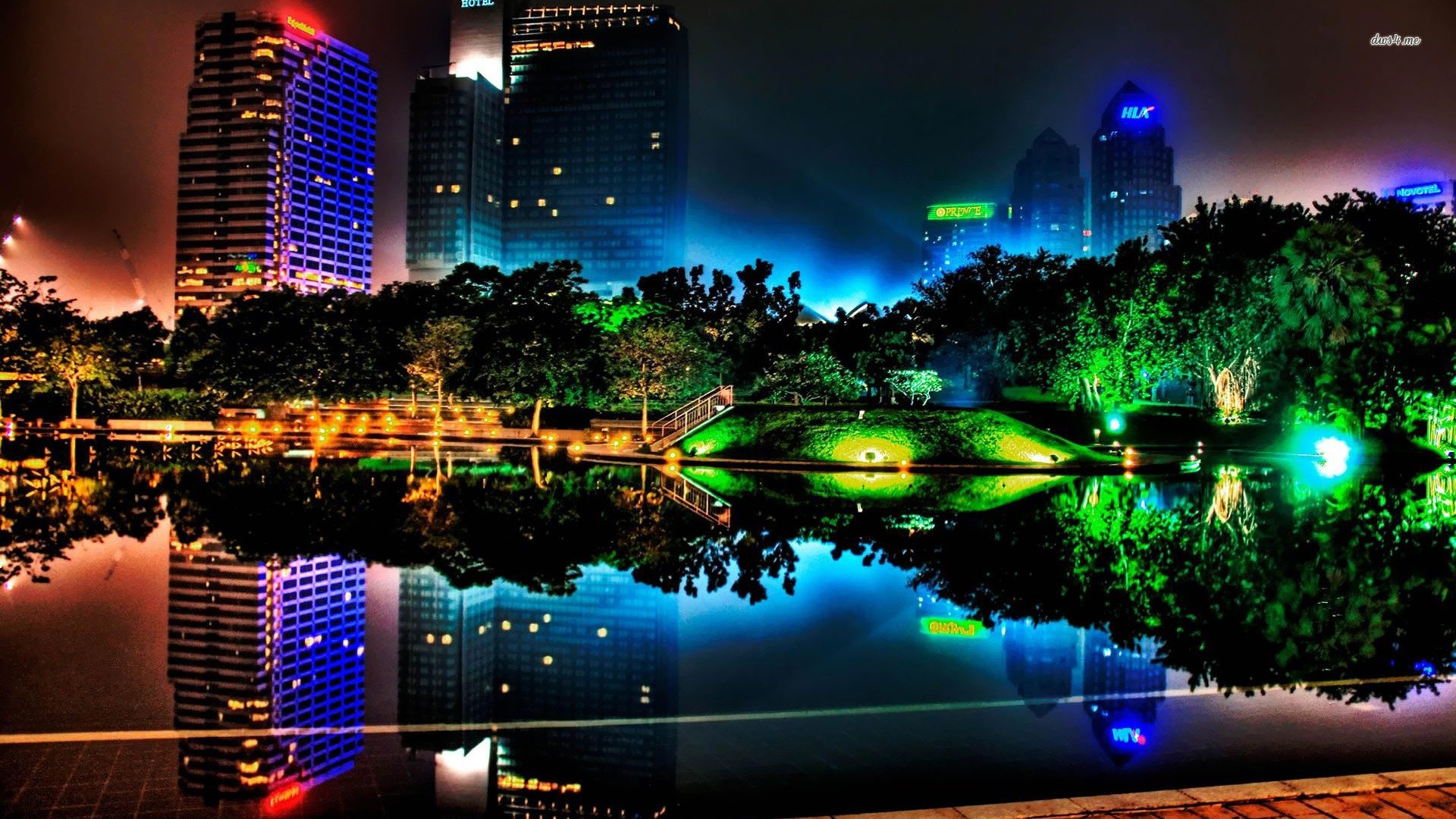 Brilliantly Night Singapore Places HD wallpaper