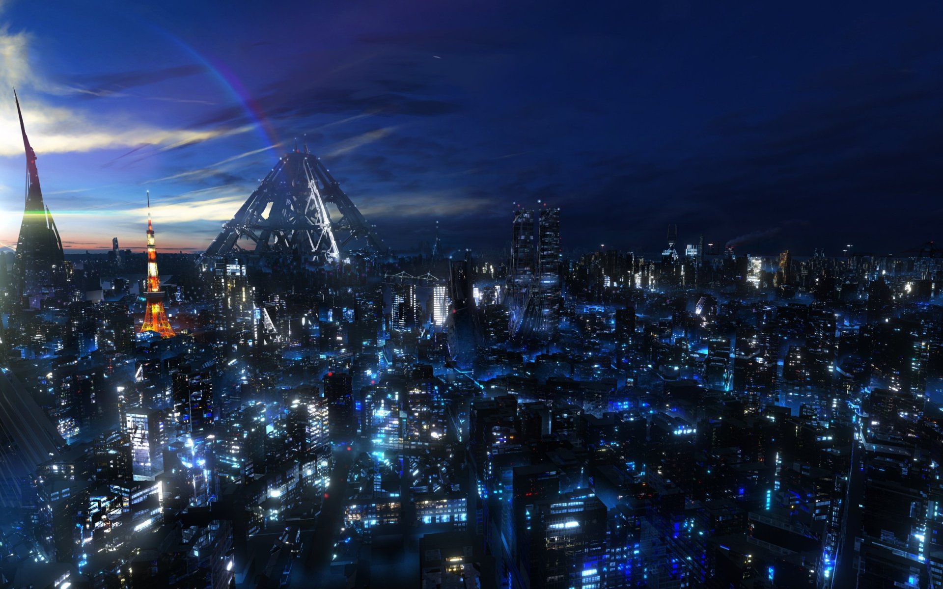 Anime Cityscape Clouds Sky HD Anime Wallpapers  HD Wallpapers  ID 75830