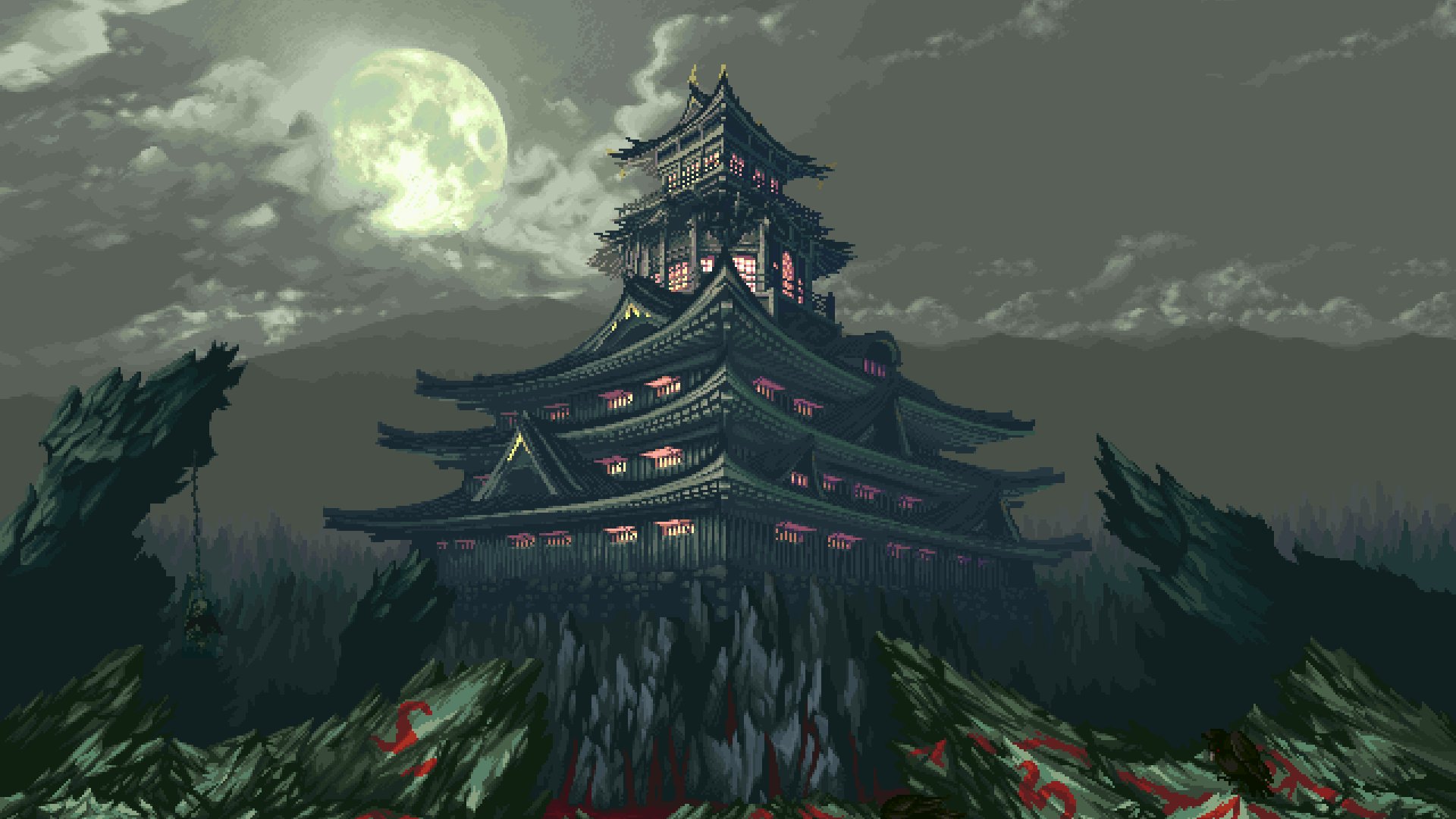 Pixel Shiro - Japanese Fortress HD Wallpaper.