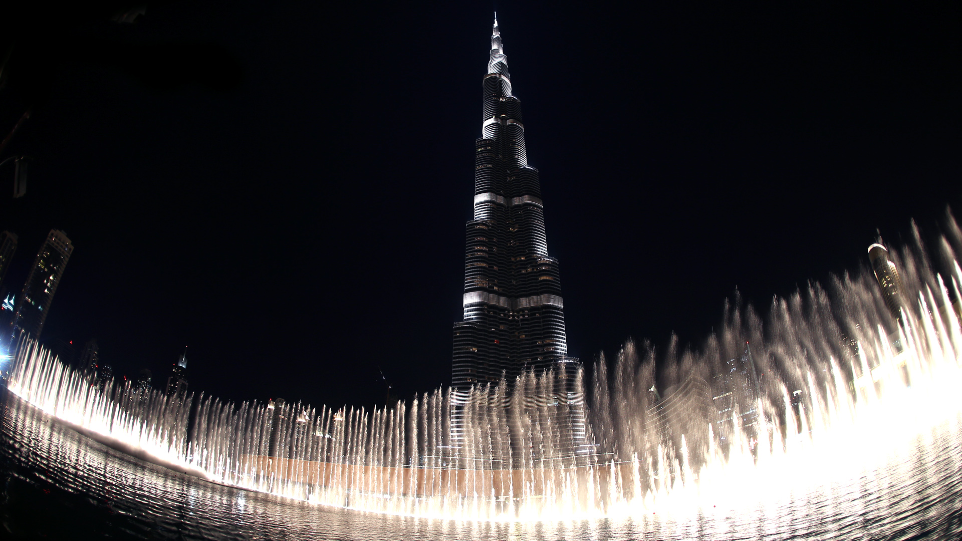 Burj Khalifa The Dubai Fountain HD wallpaper