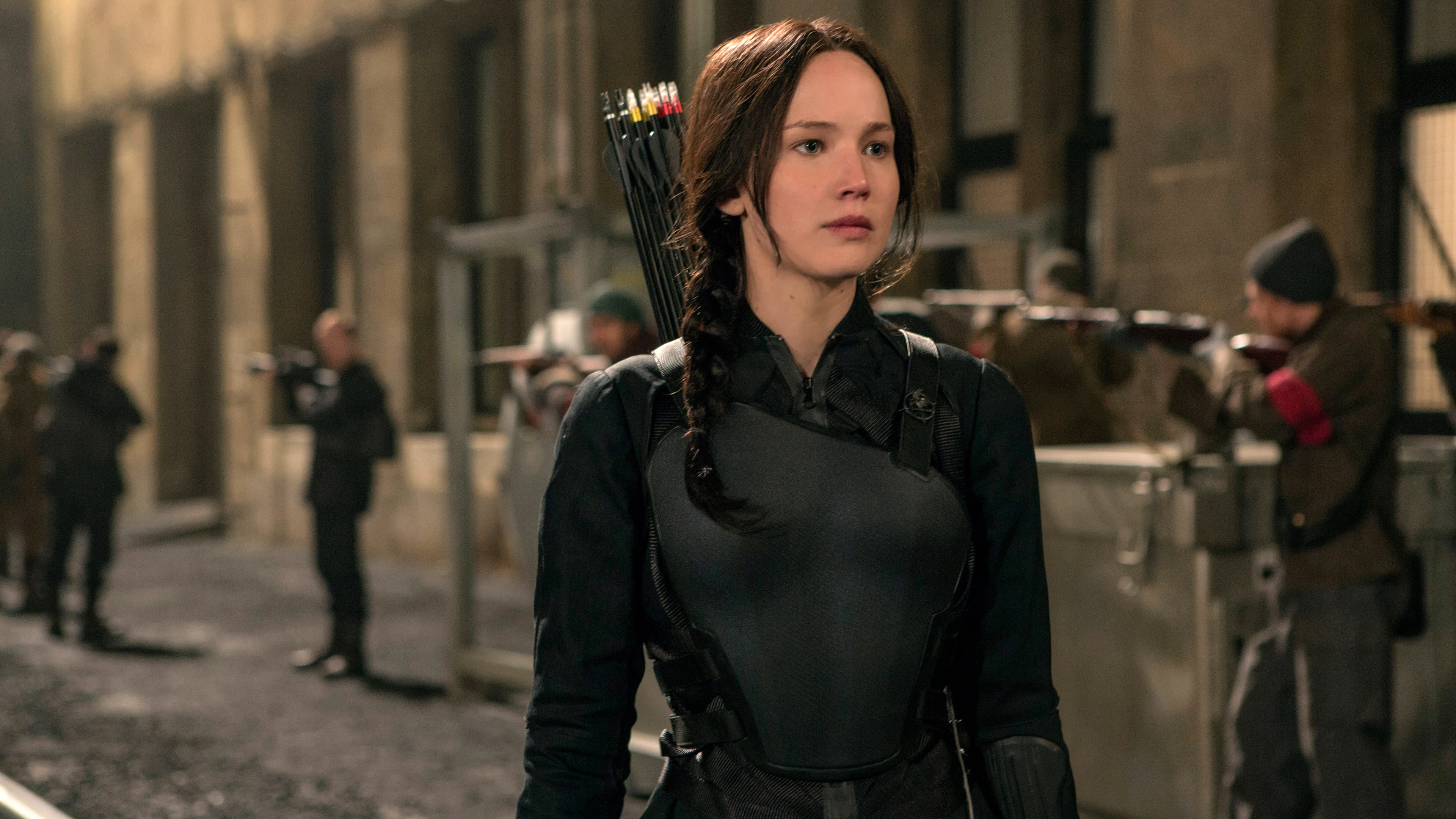 Jennifer Lawrence Katniss 4K Wallpaper.