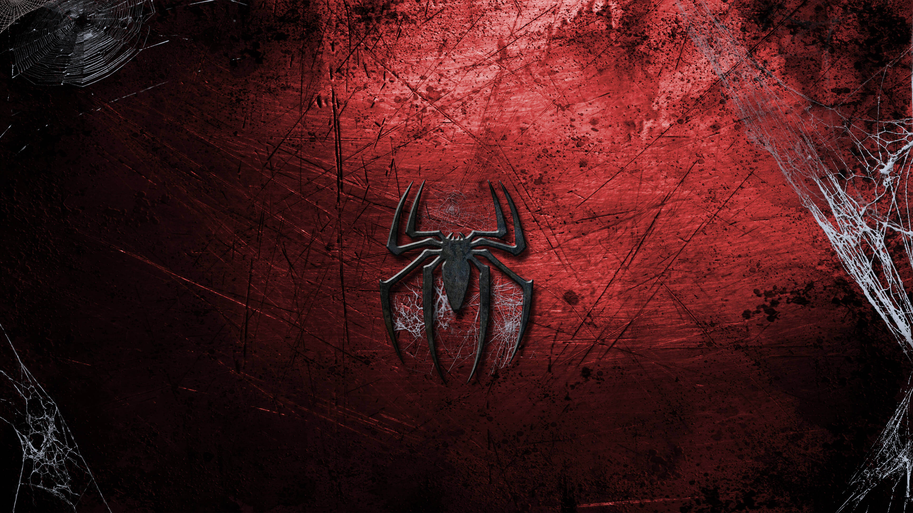 Spider man logo  red and black 4K wallpaper download