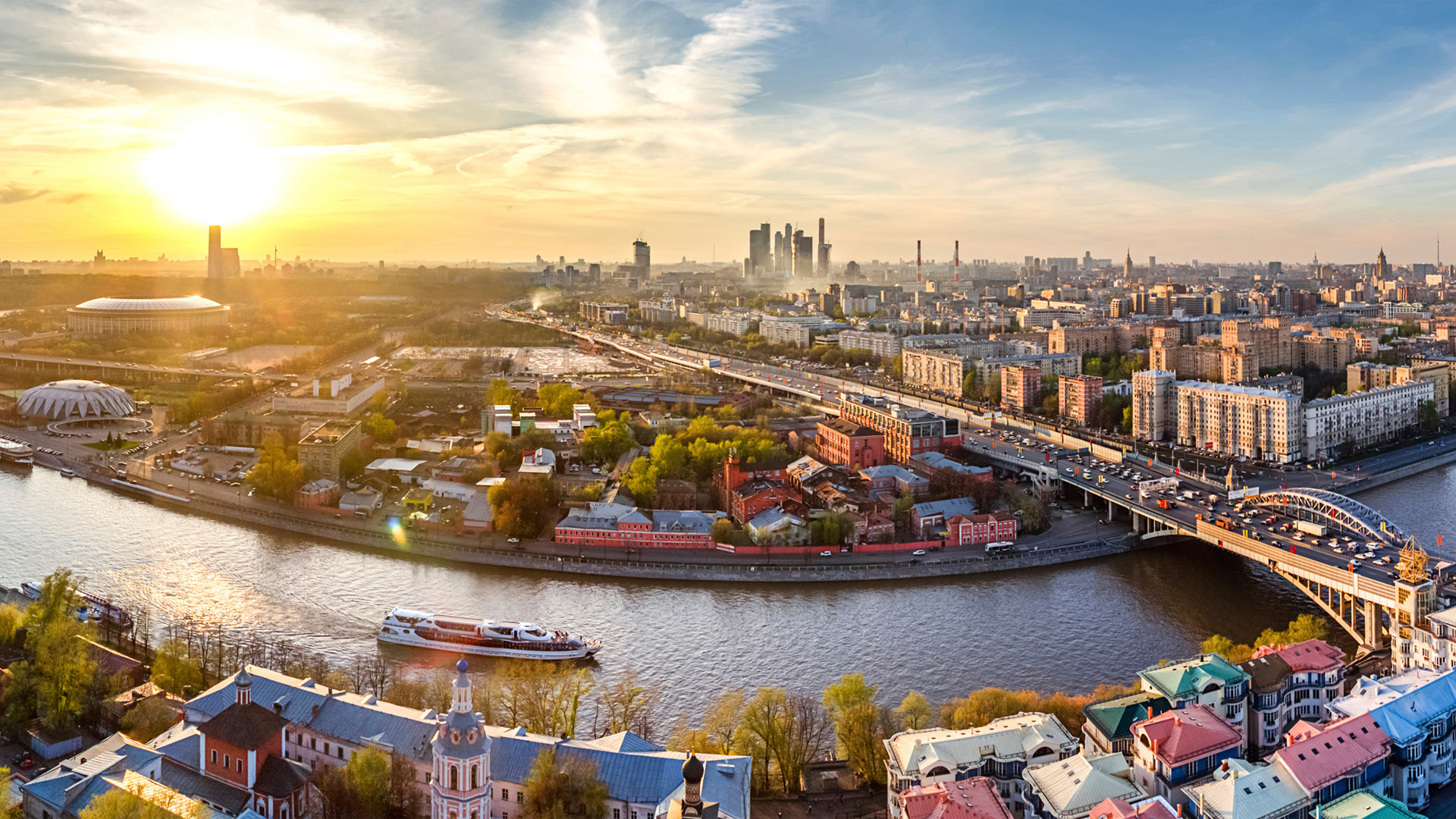 Downtown Moscow Russia Panorama Hd Wallpaper