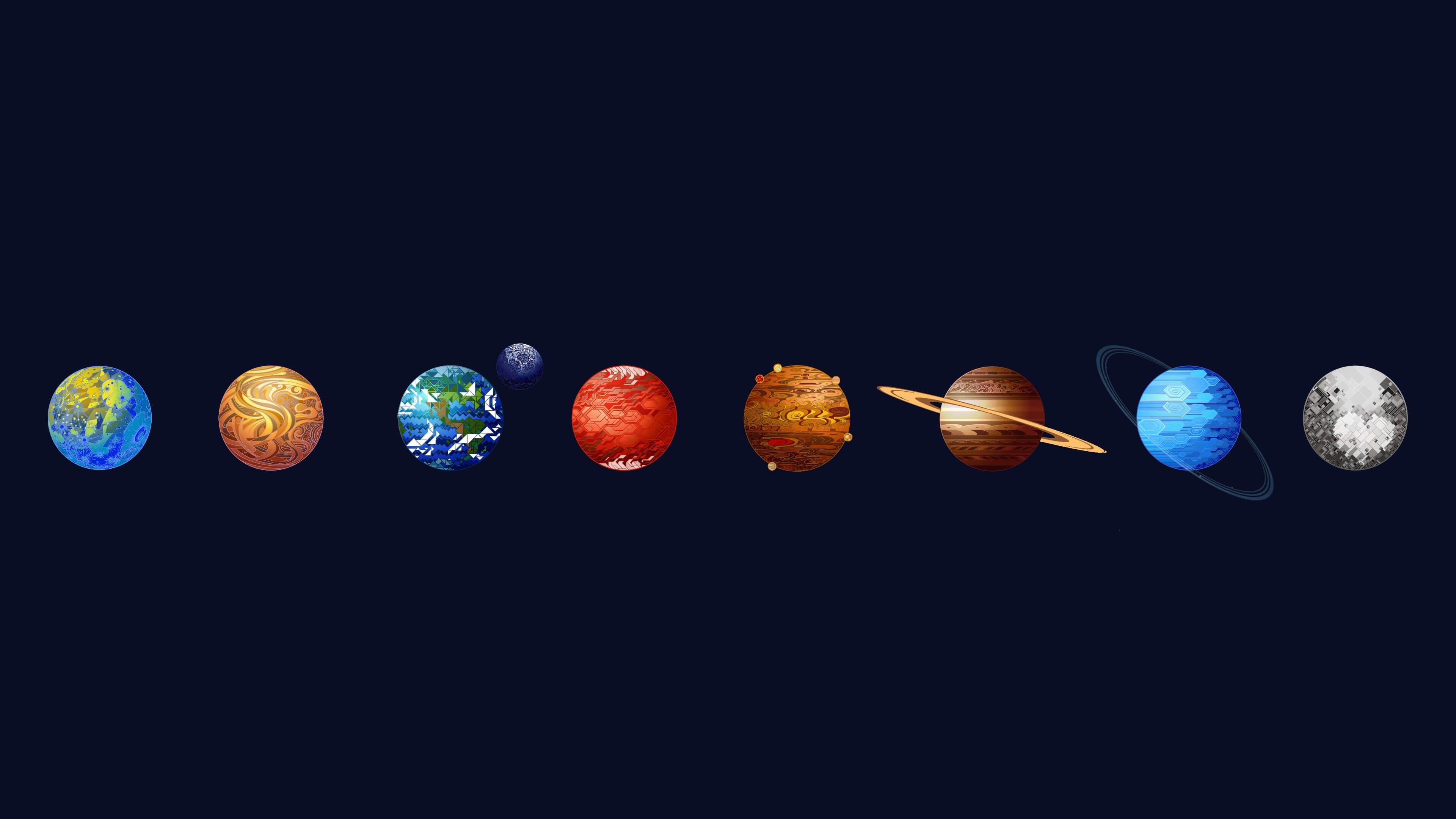 Solar System 4K Wallpaper