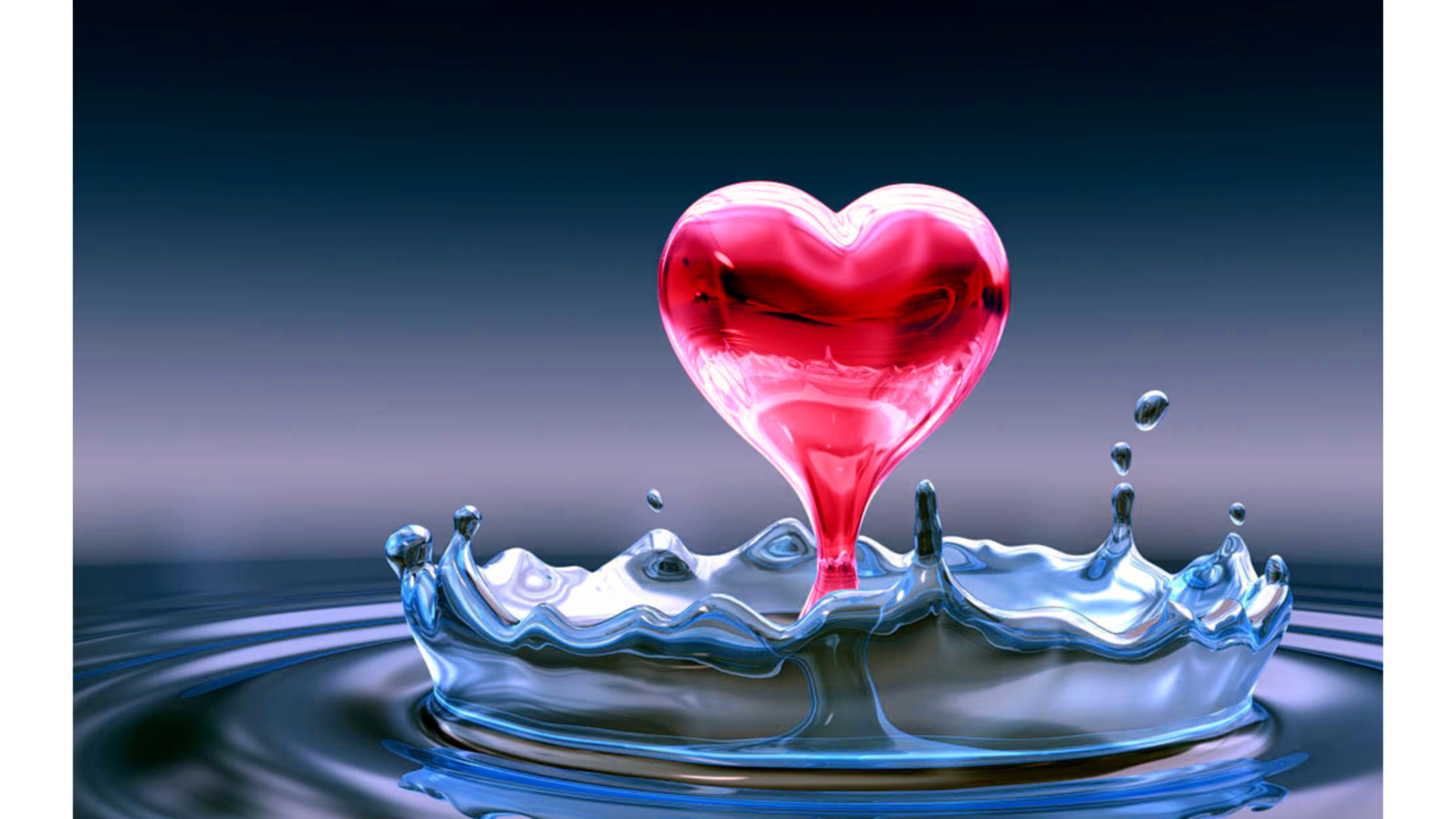 Water Heart Love S 4K wallpaper