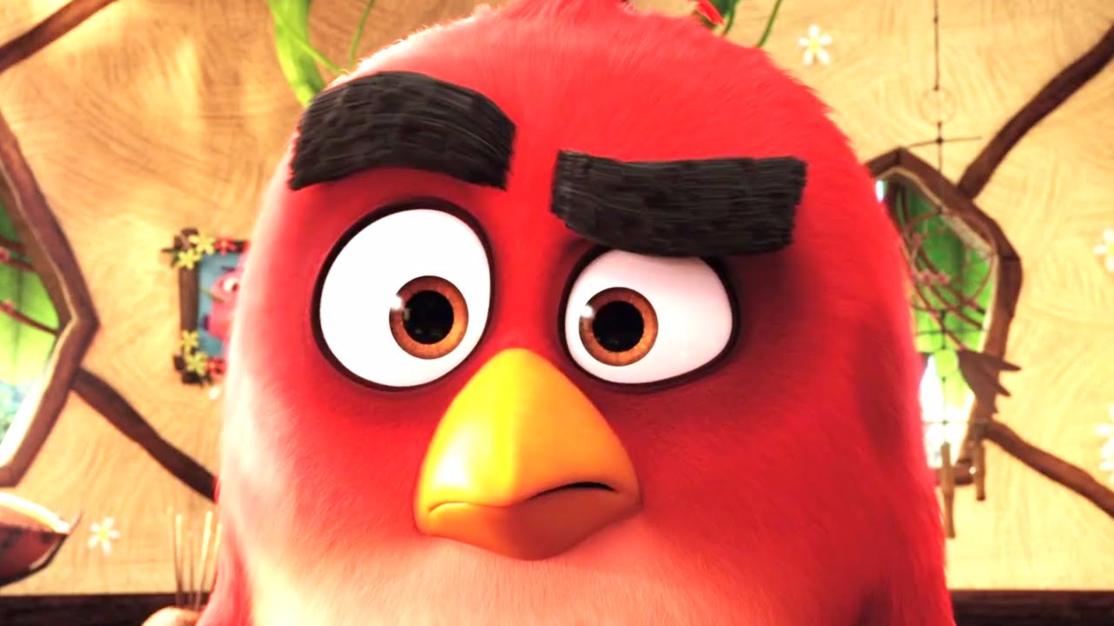 Angry birds animated movie green and yellow cute baby birds 4K wallpaper  download