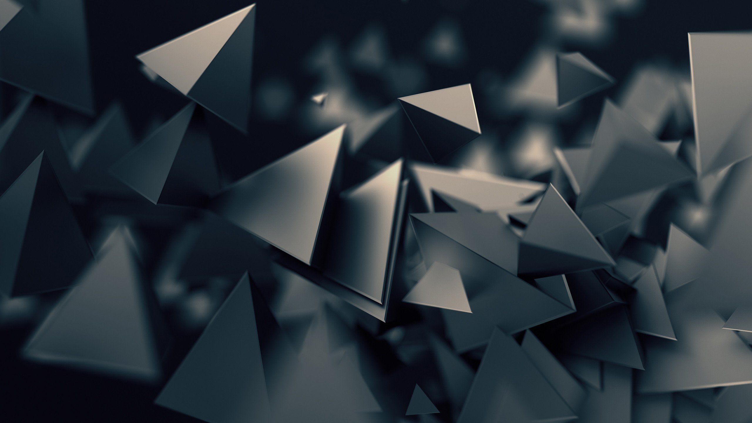 3d Triangles Dark HD wallpaper