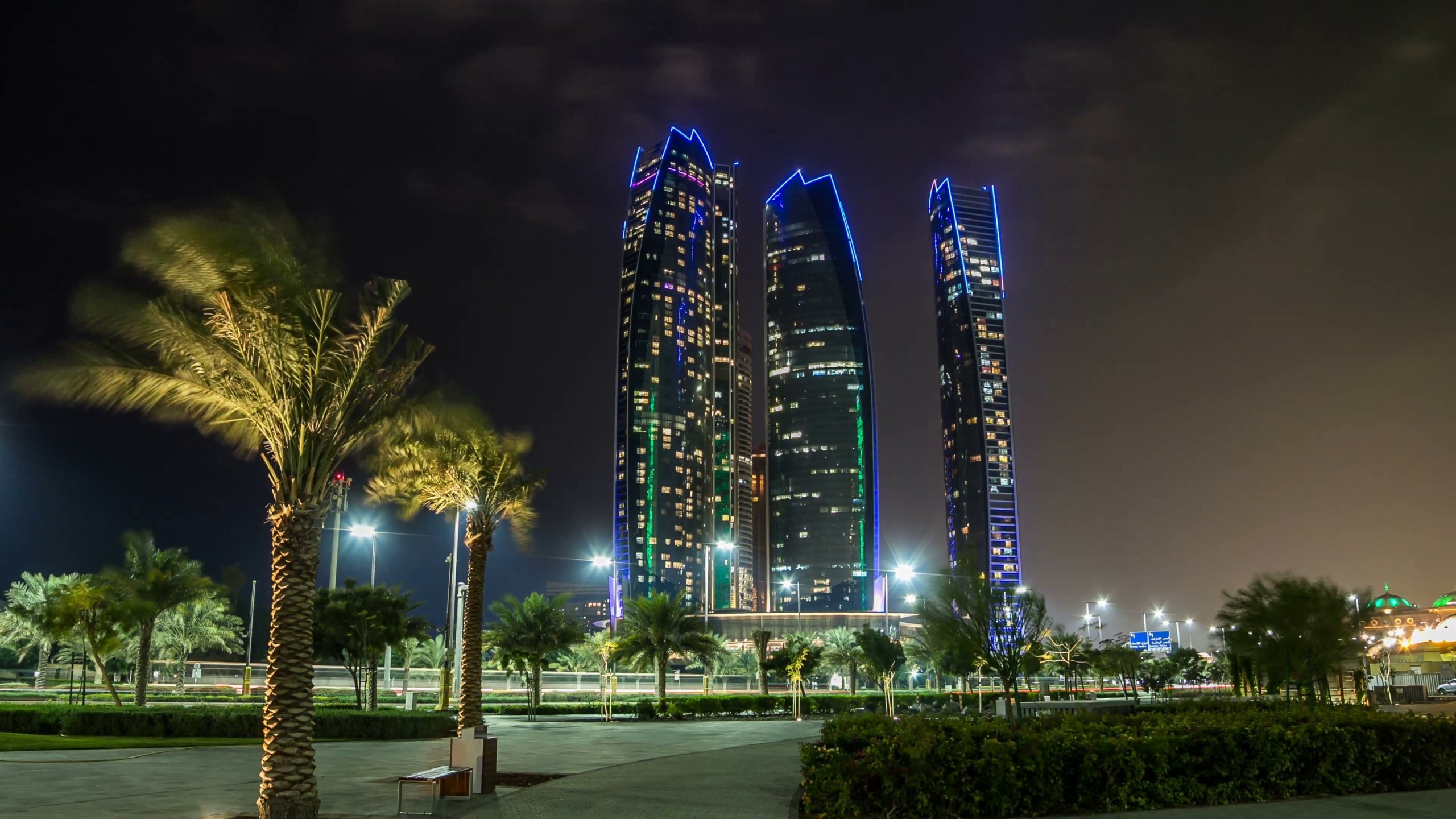 Abu Dhabi, Evening, skyscrapers, United Arab Emirates, city lights, HD  wallpaper | Peakpx