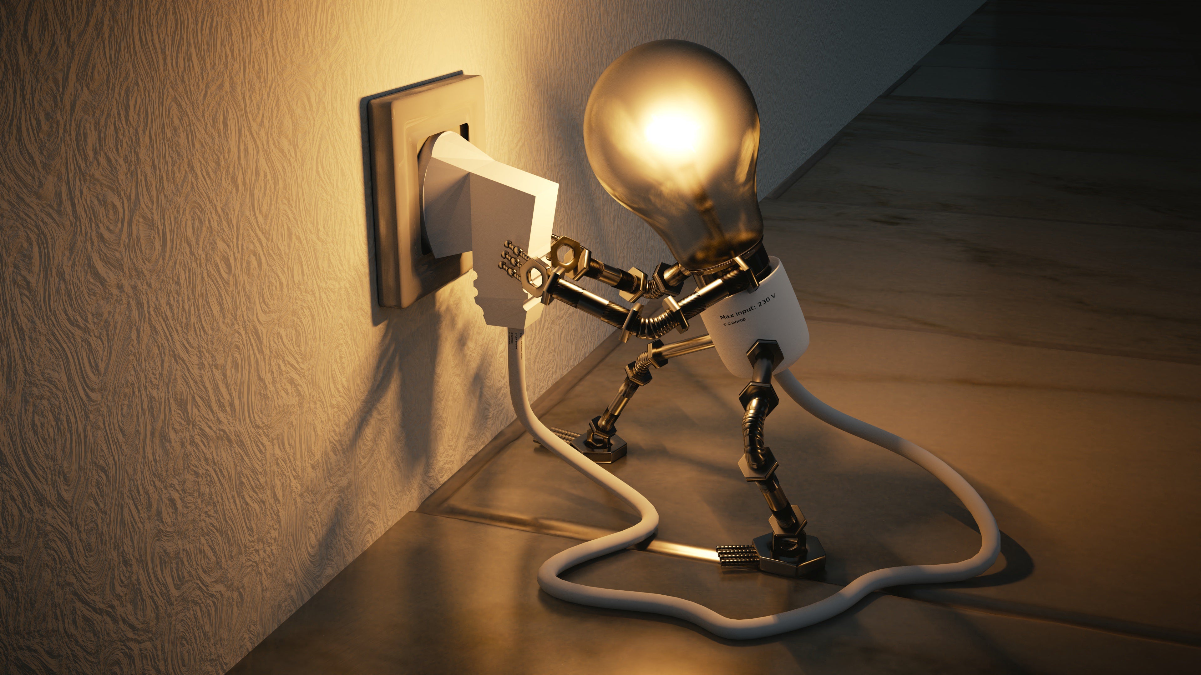 Lamp Outlet Idea Electricity 4K wallpaper