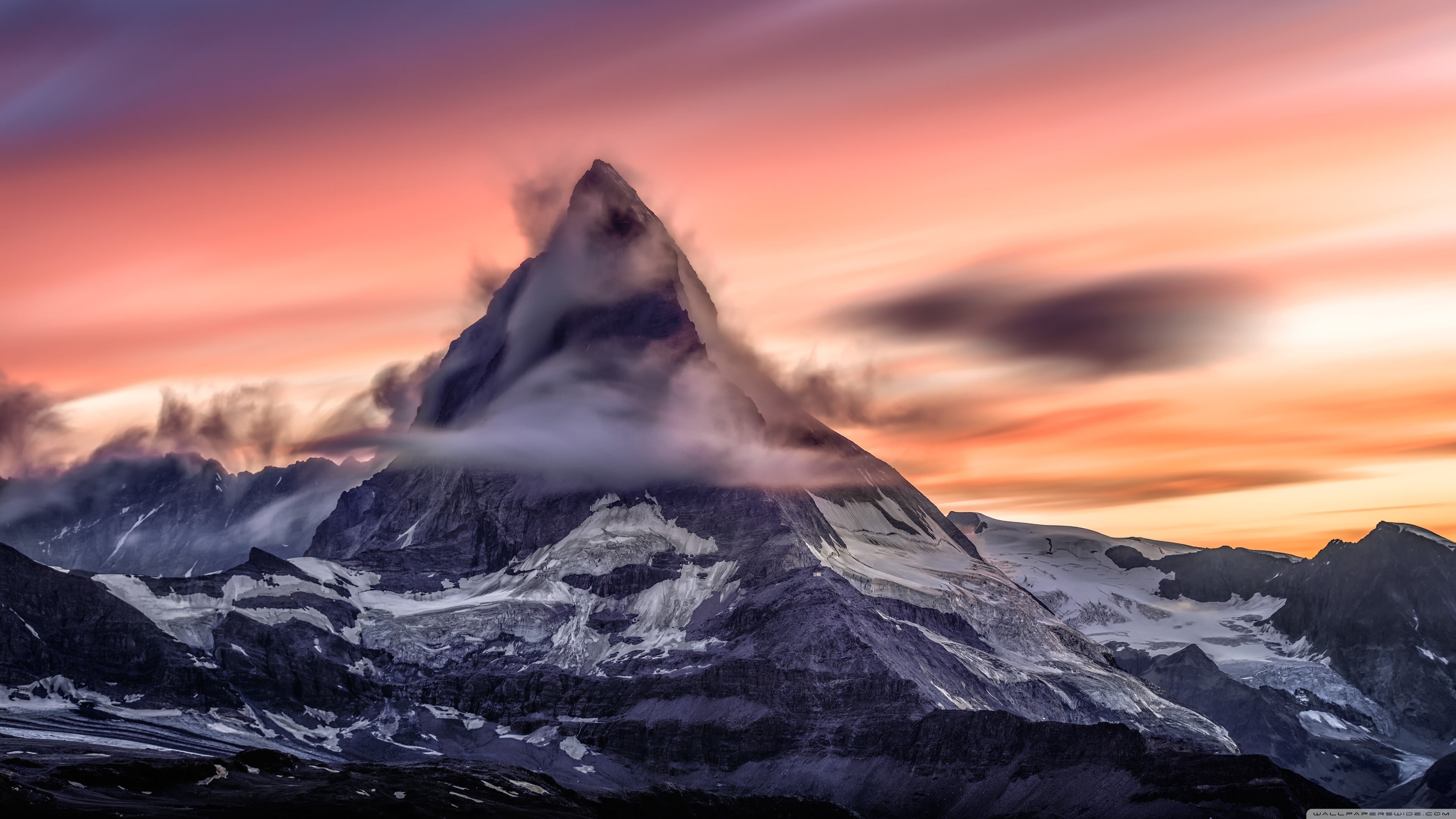 Matterhorn Mountain at Sunset 4K wallpaper