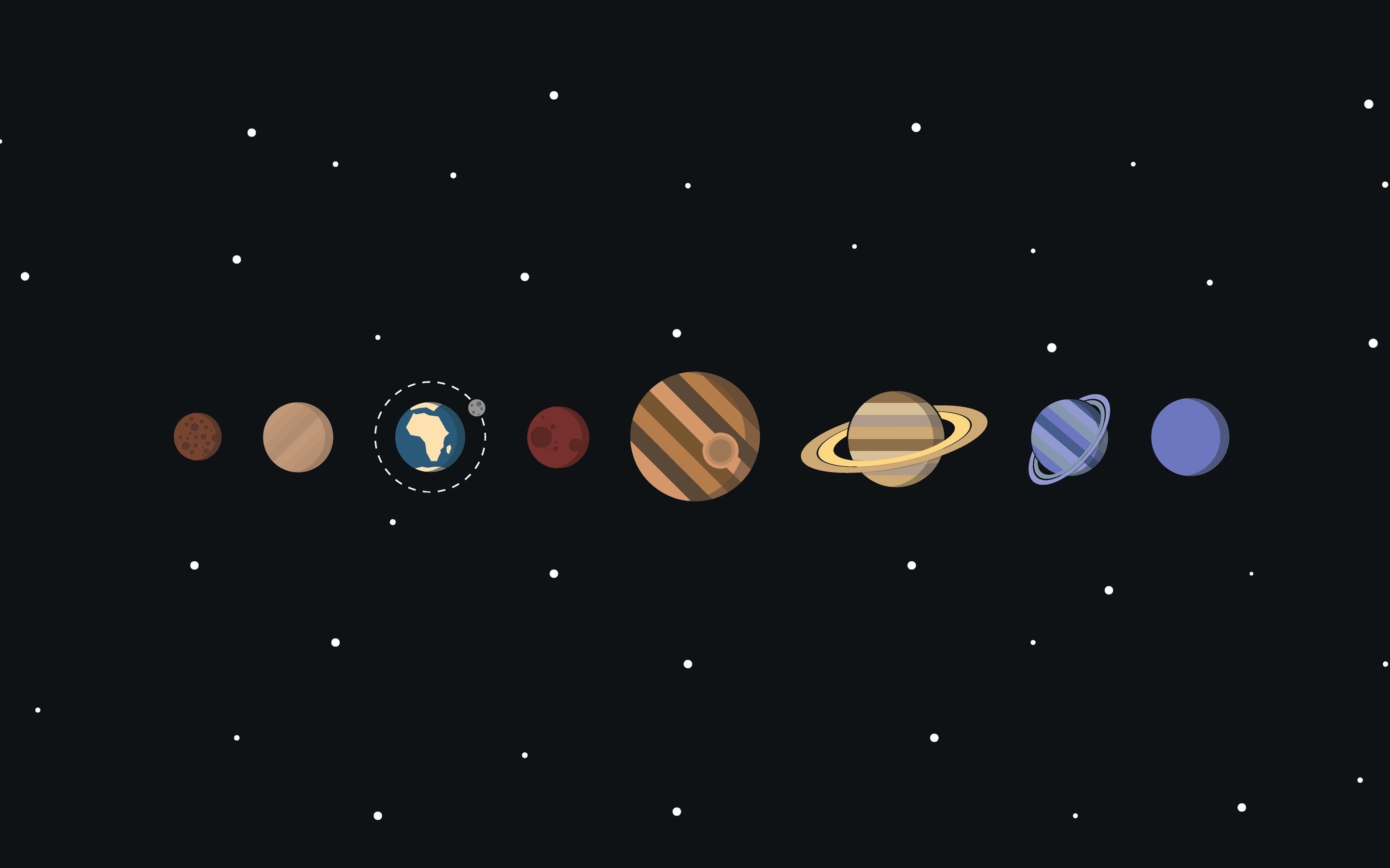 Minimal Solar System HD wallpaper