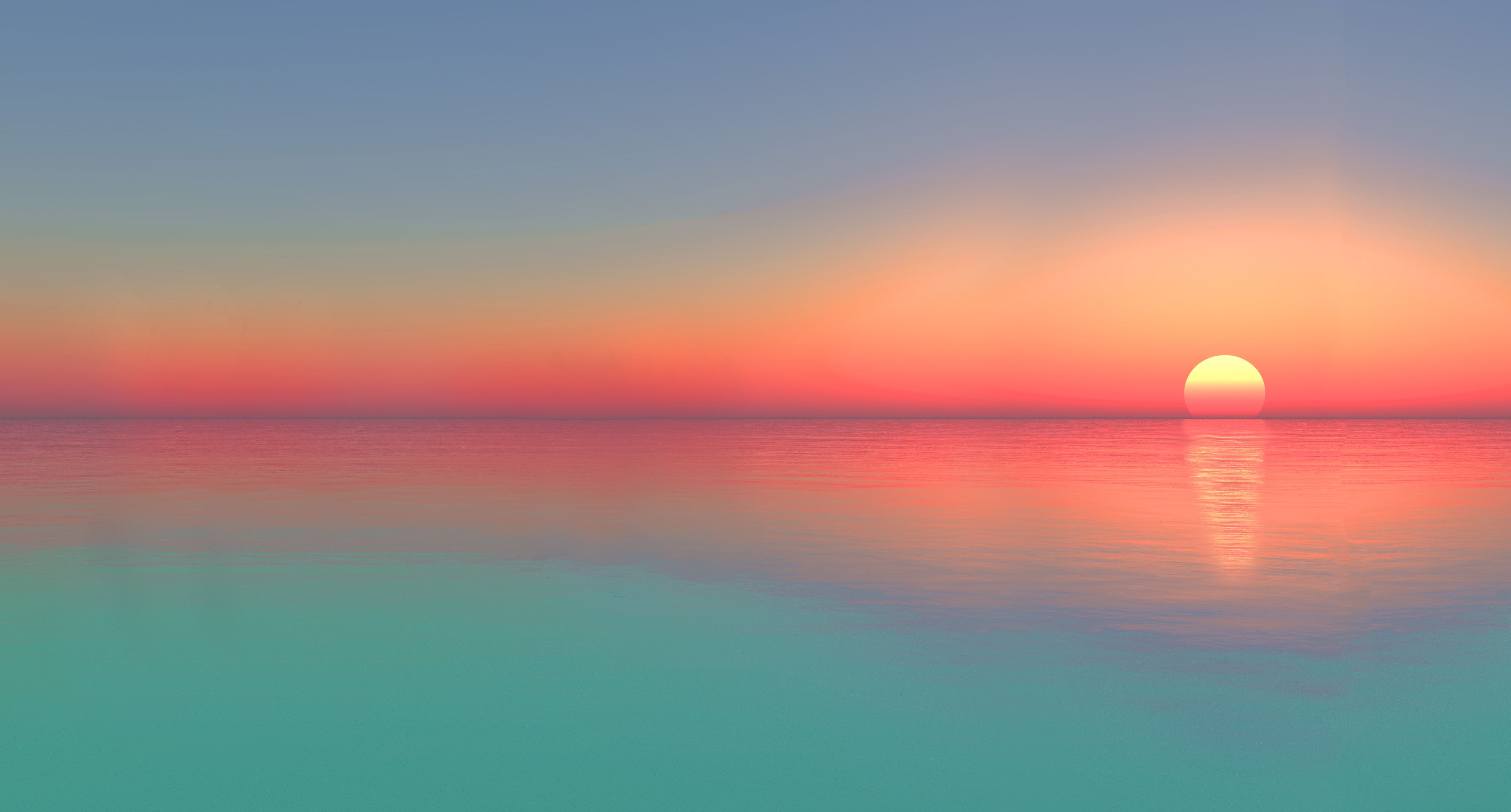 Ocean Sunset 4K wallpaper