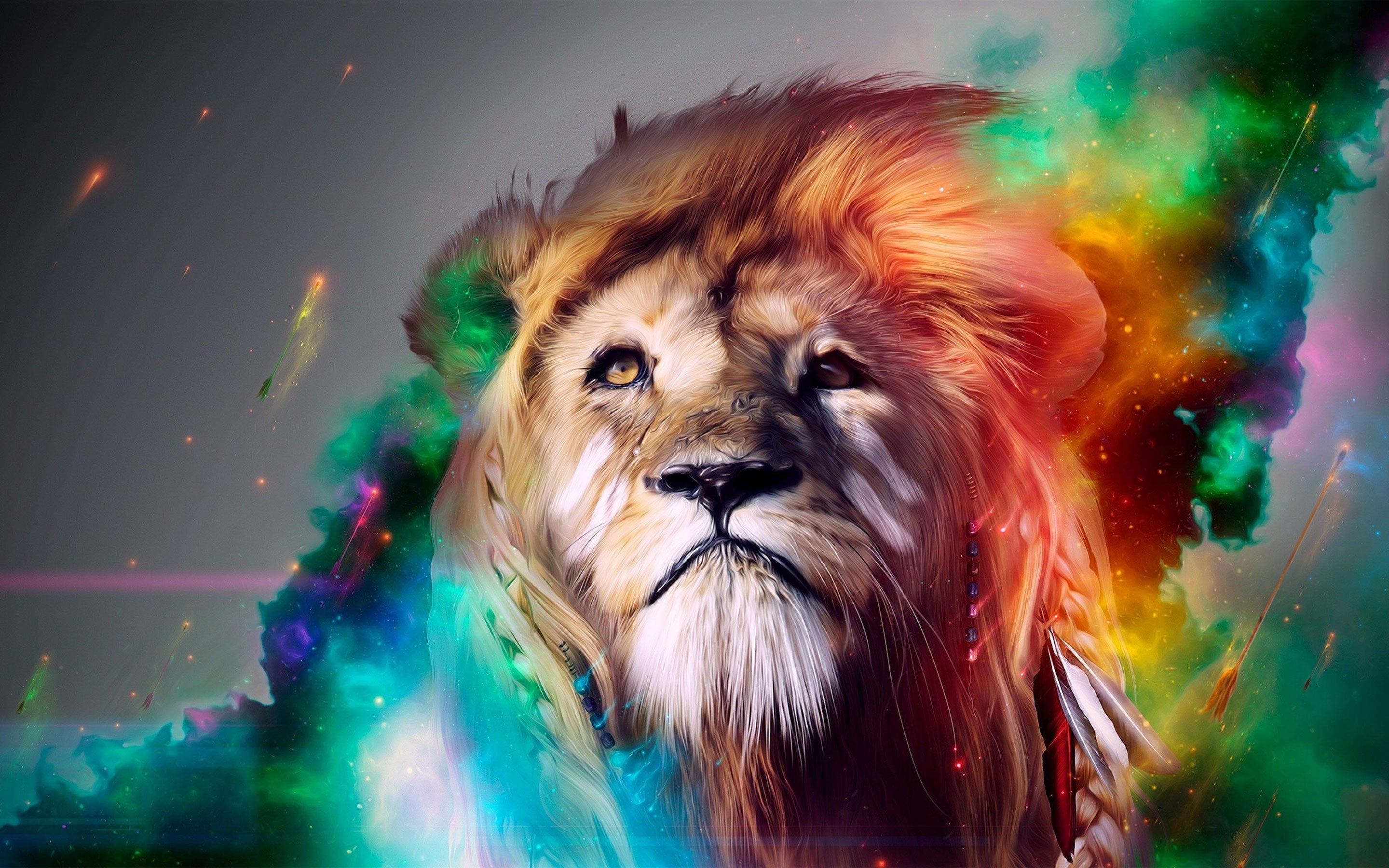 Lion in RGB - Kay Adams - Digital Art, Animals, Birds, & Fish, Wild Cats,  African Lion - ArtPal
