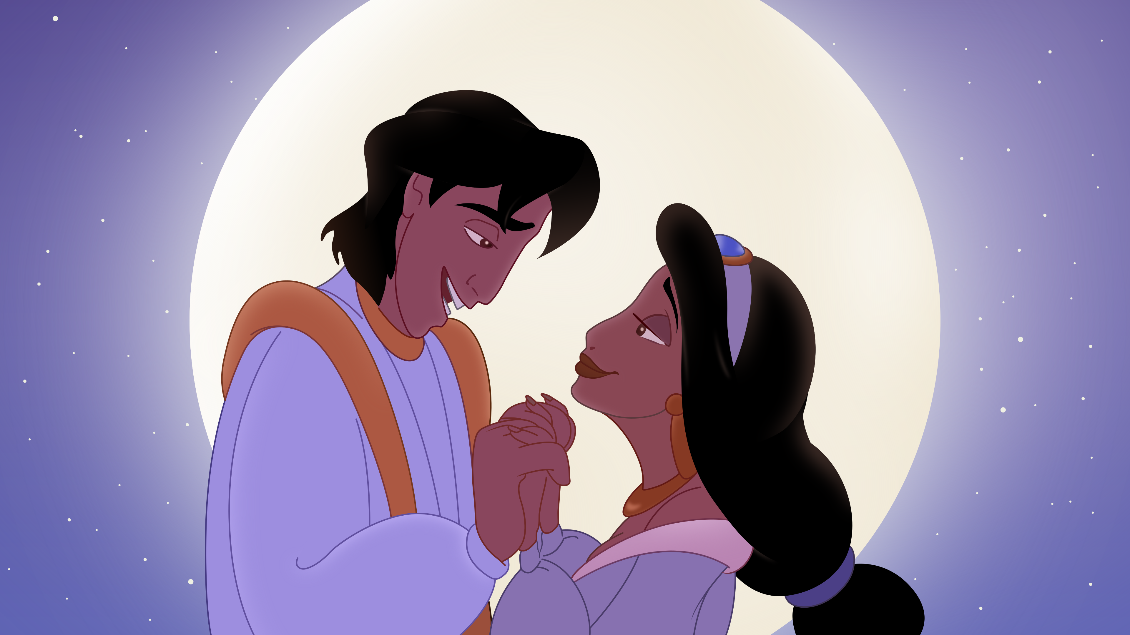 Aladdin And Jasmine Oc 4k Wallpaper