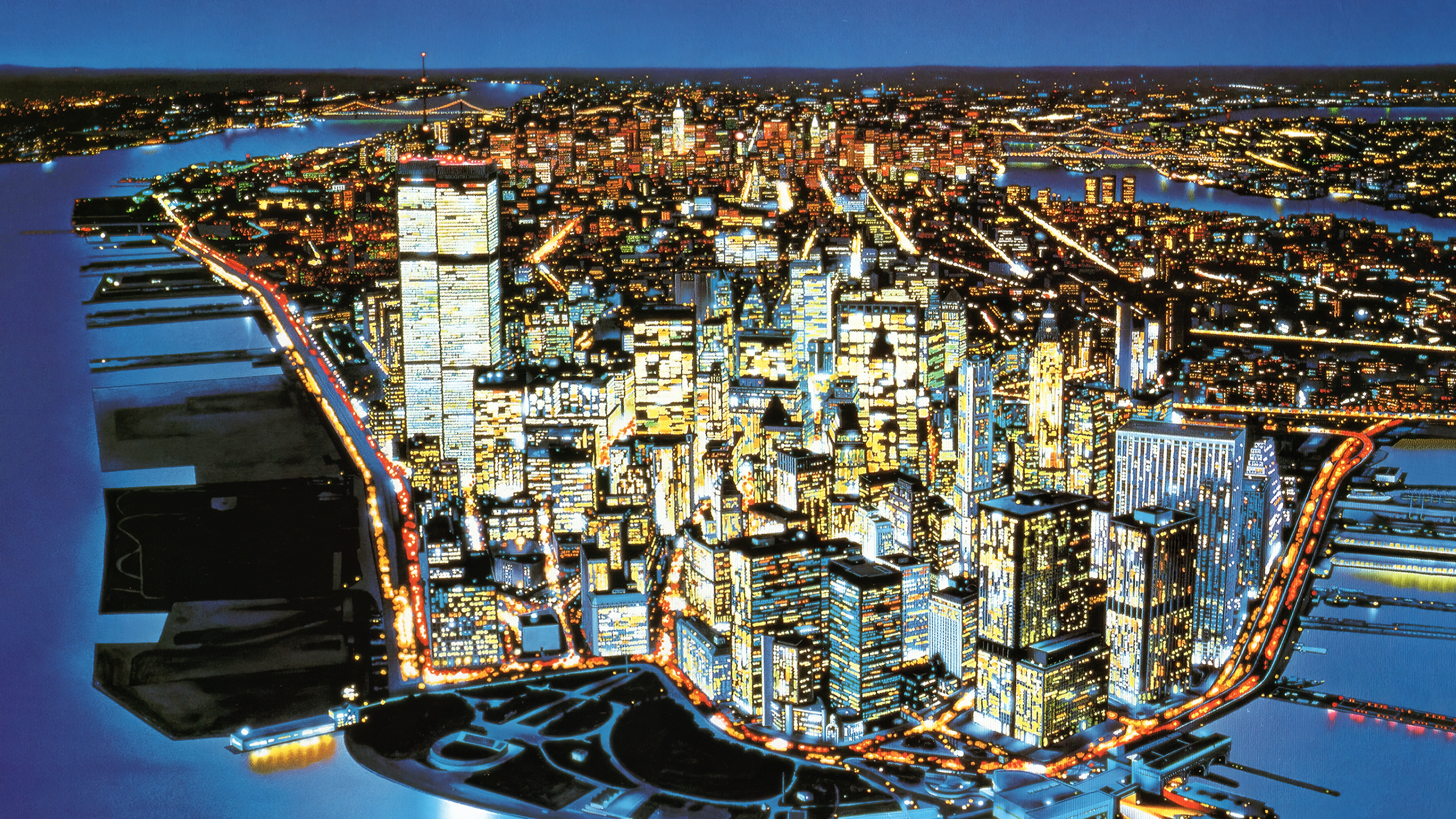 Night the city New York Manhattan HD wallpaper  Wallpaperbetter