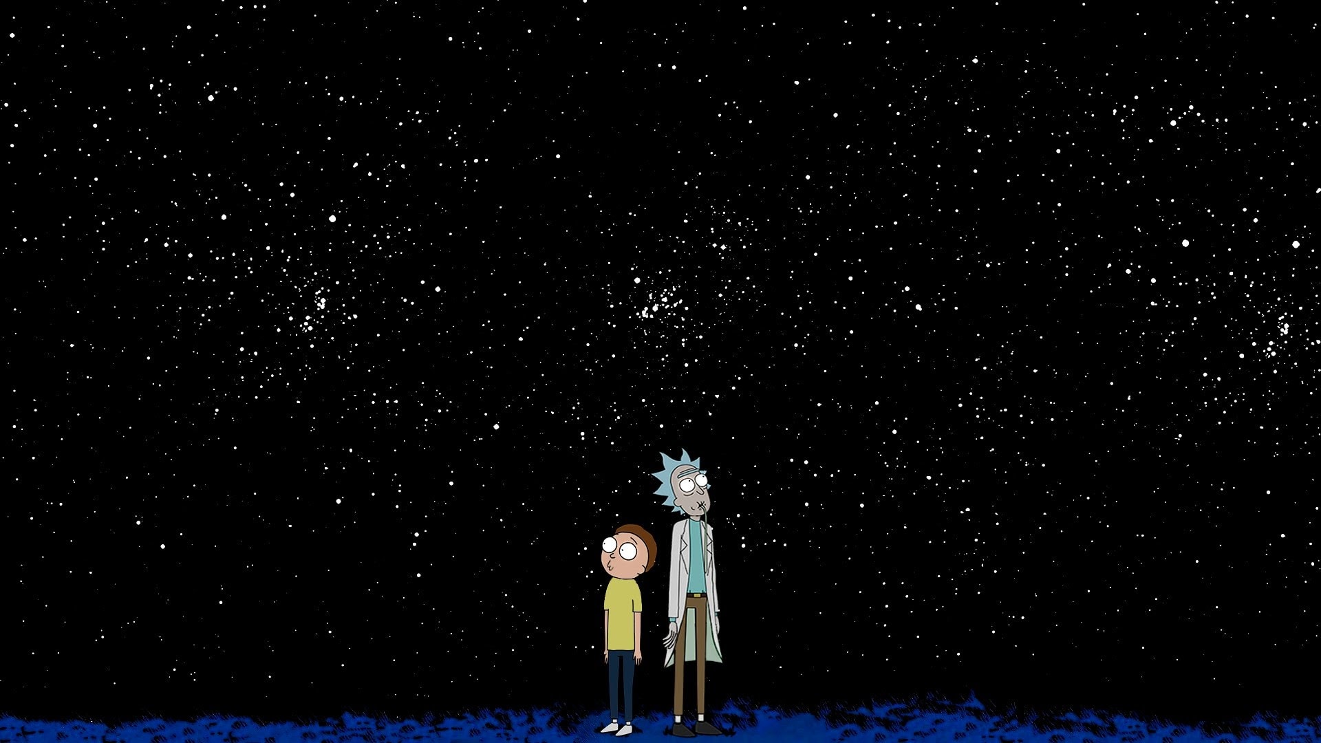 Rick and Morty minimal night HD wallpaper