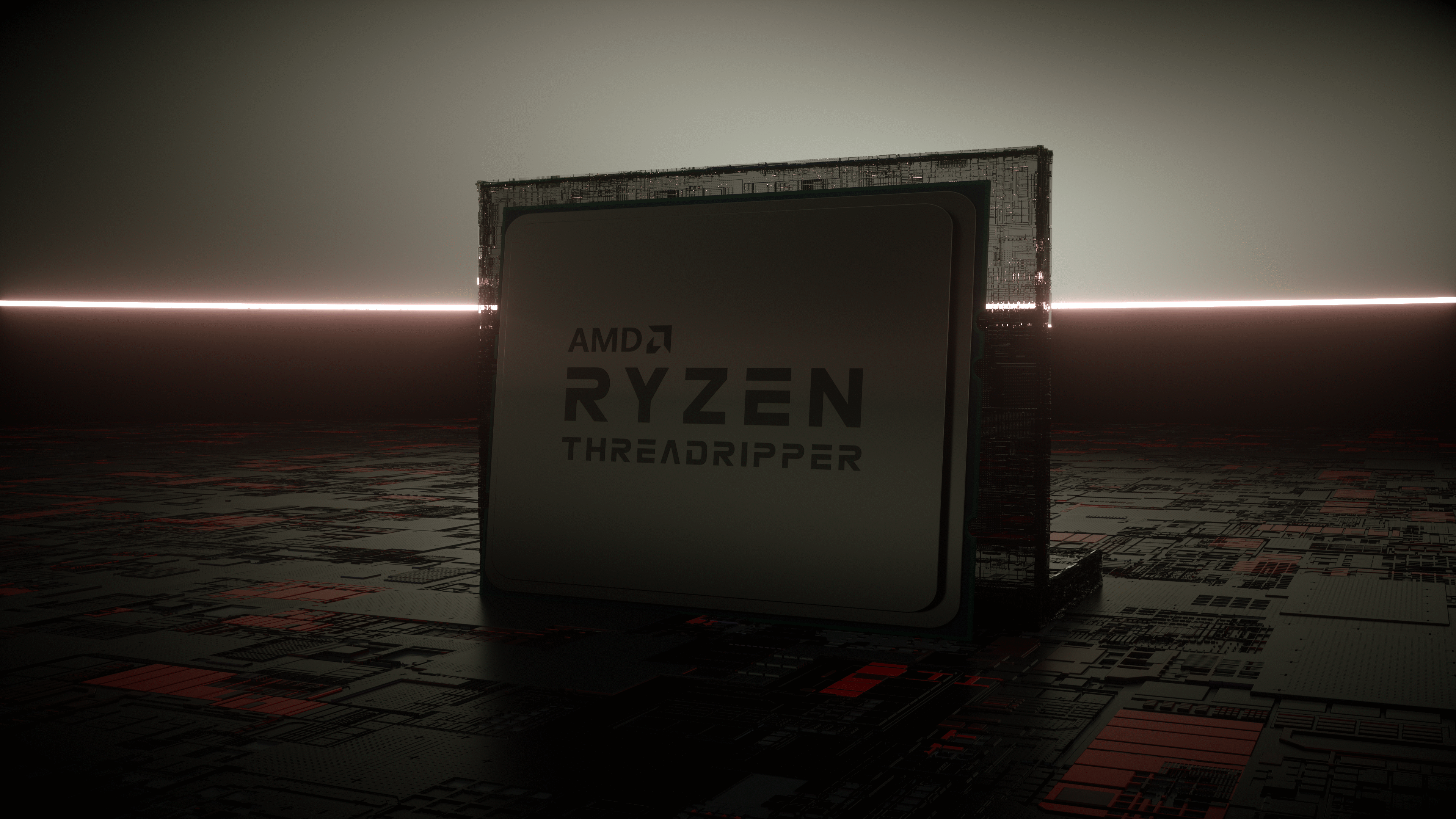 AMD Wallpaper 4K, Minimal logo, Black background