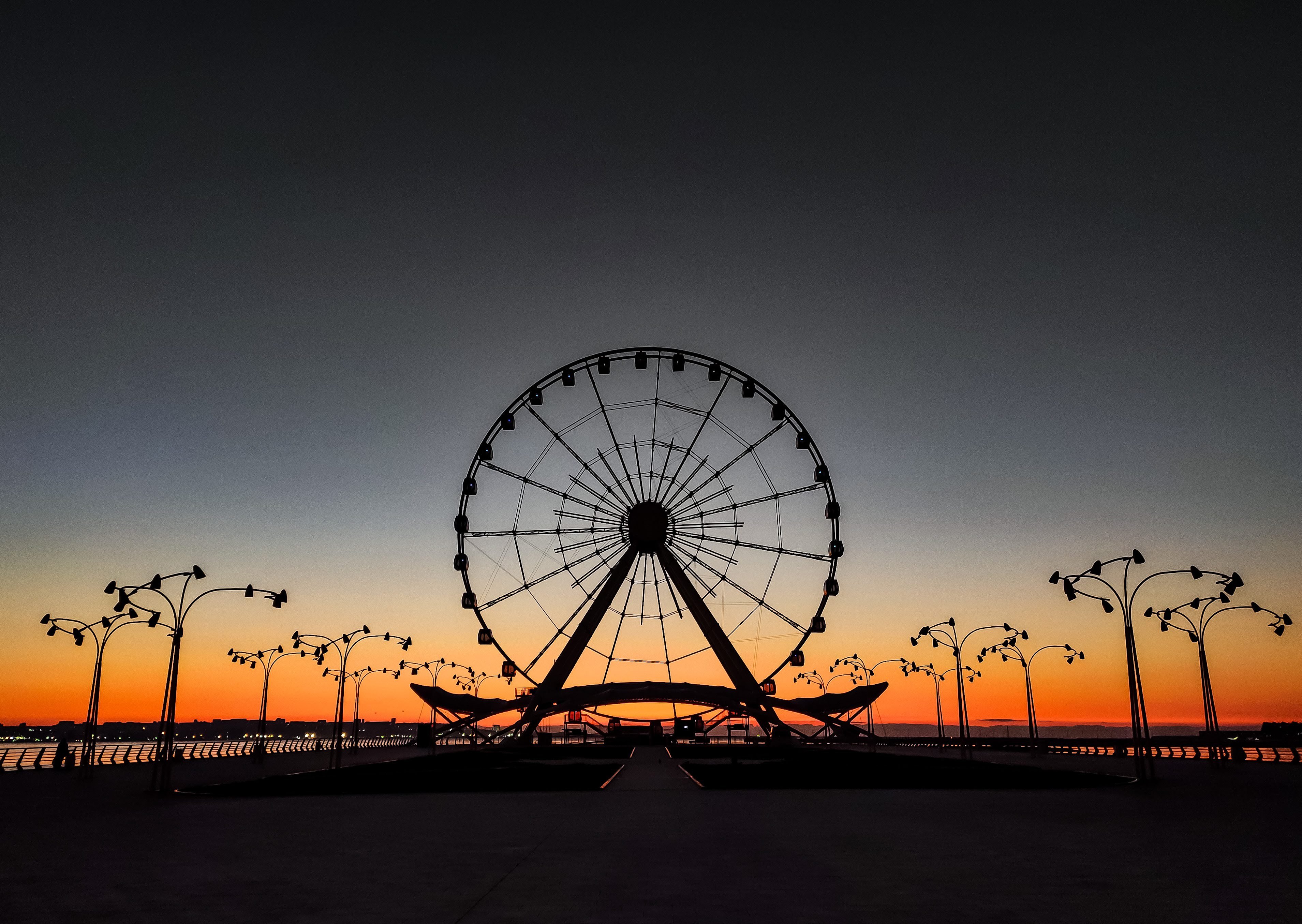 Download wallpaper 1350x2400 ferris wheel sky clouds iphone 876s6  for parallax hd background