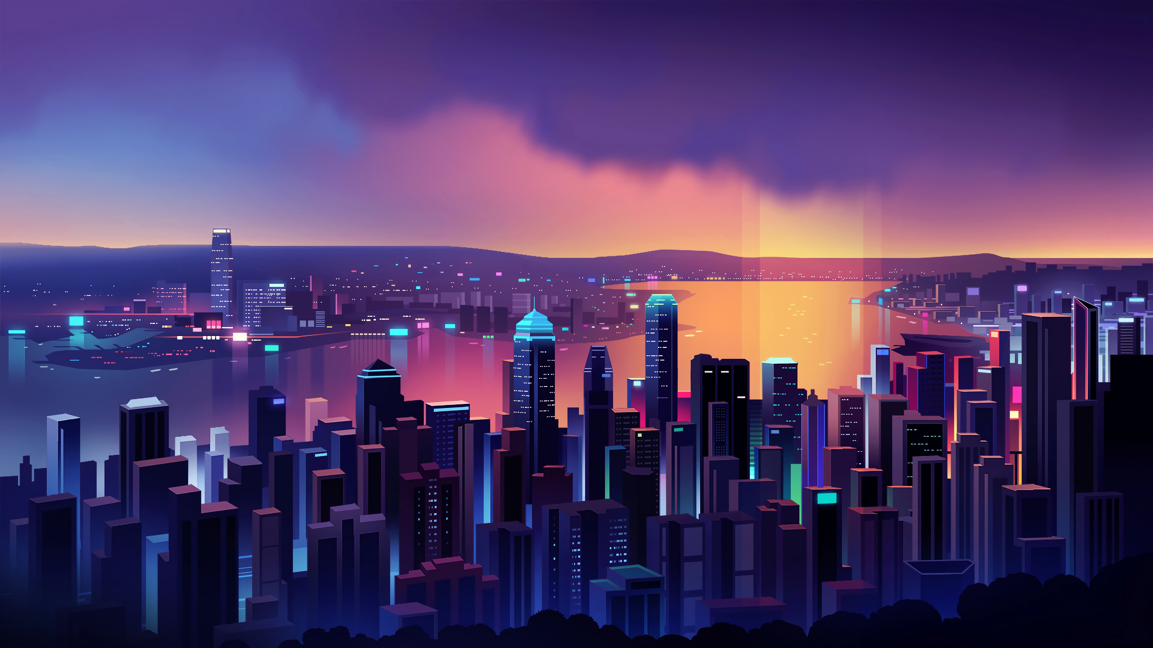 City Purple Aesthetic Wallpapers  Wallpaper Cave