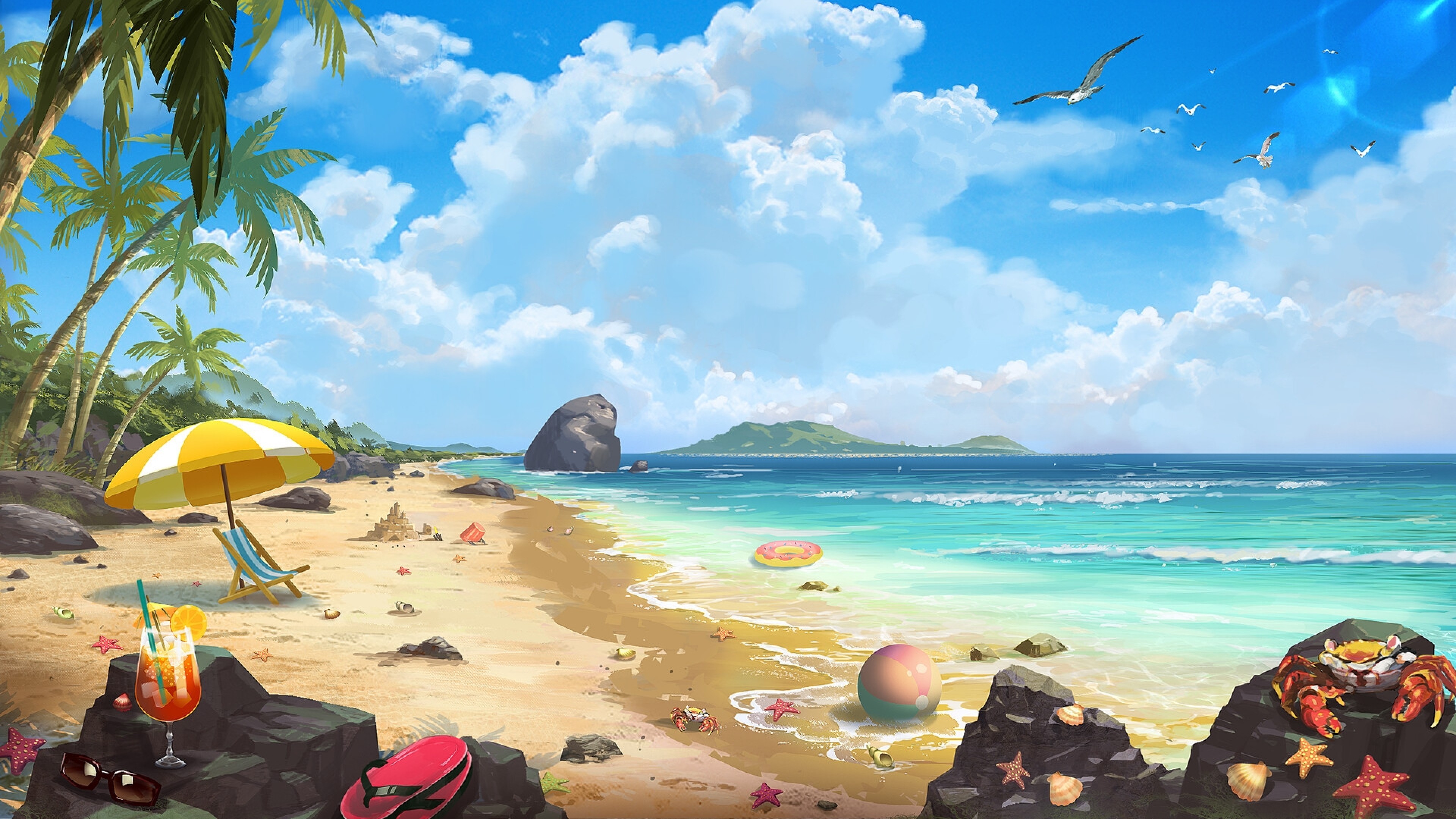 Summer Beach Desktop Lockscreen Wallpaper