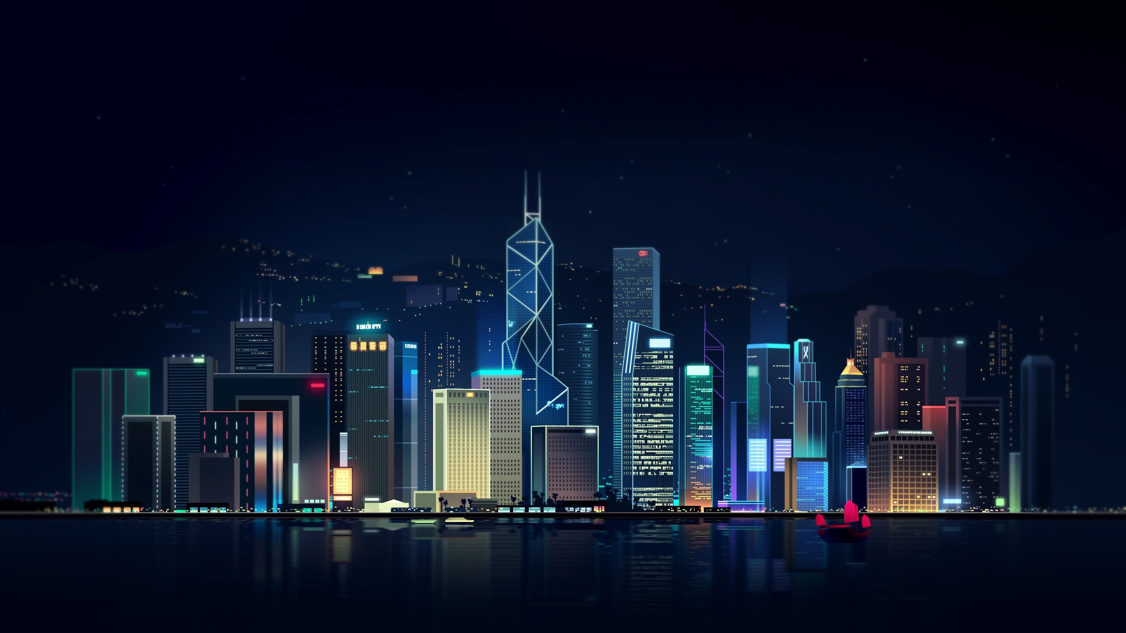 Hong Kong Skyline 4K wallpaper