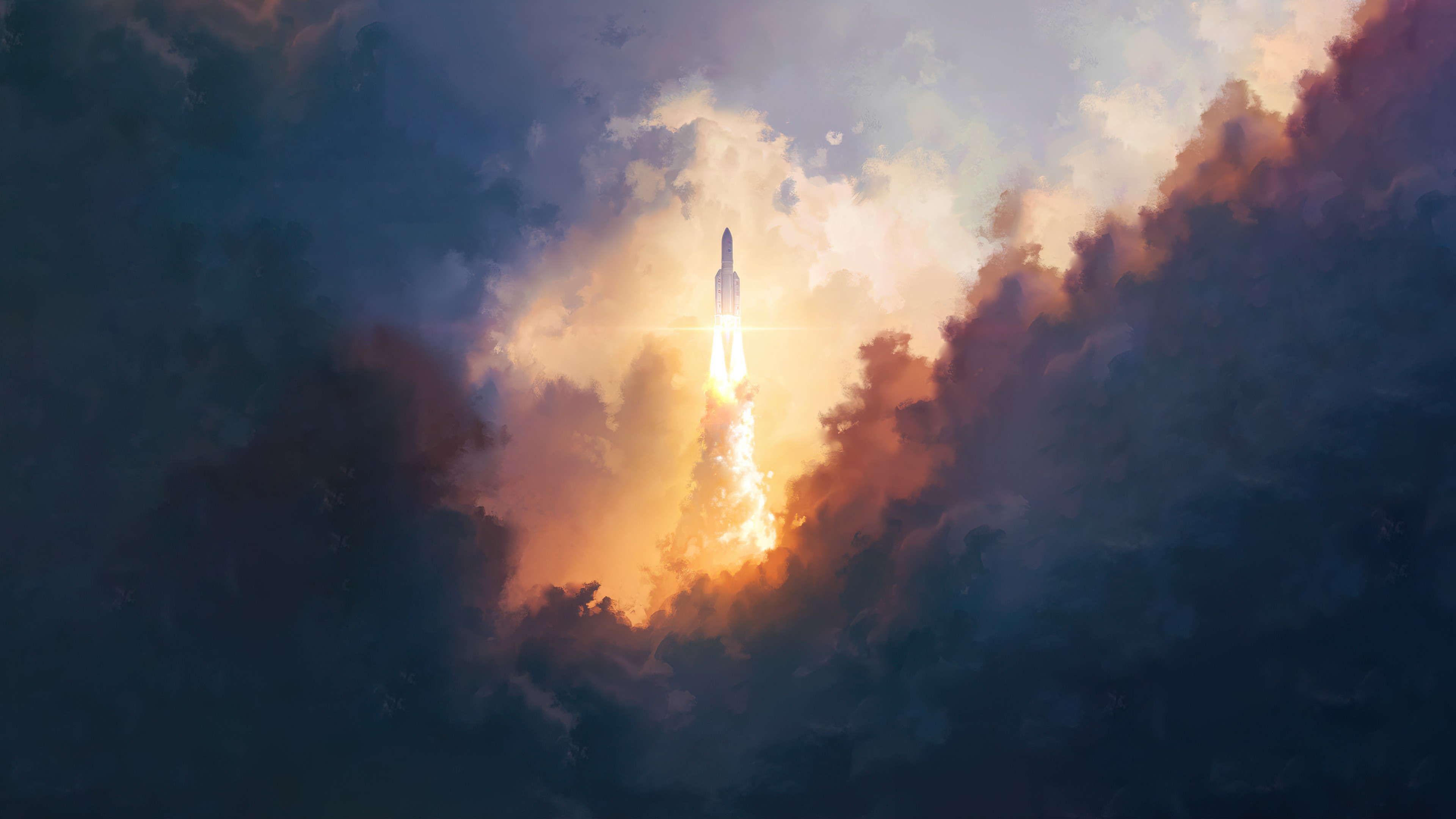Rocket Launching into Space 4K wallpaper
