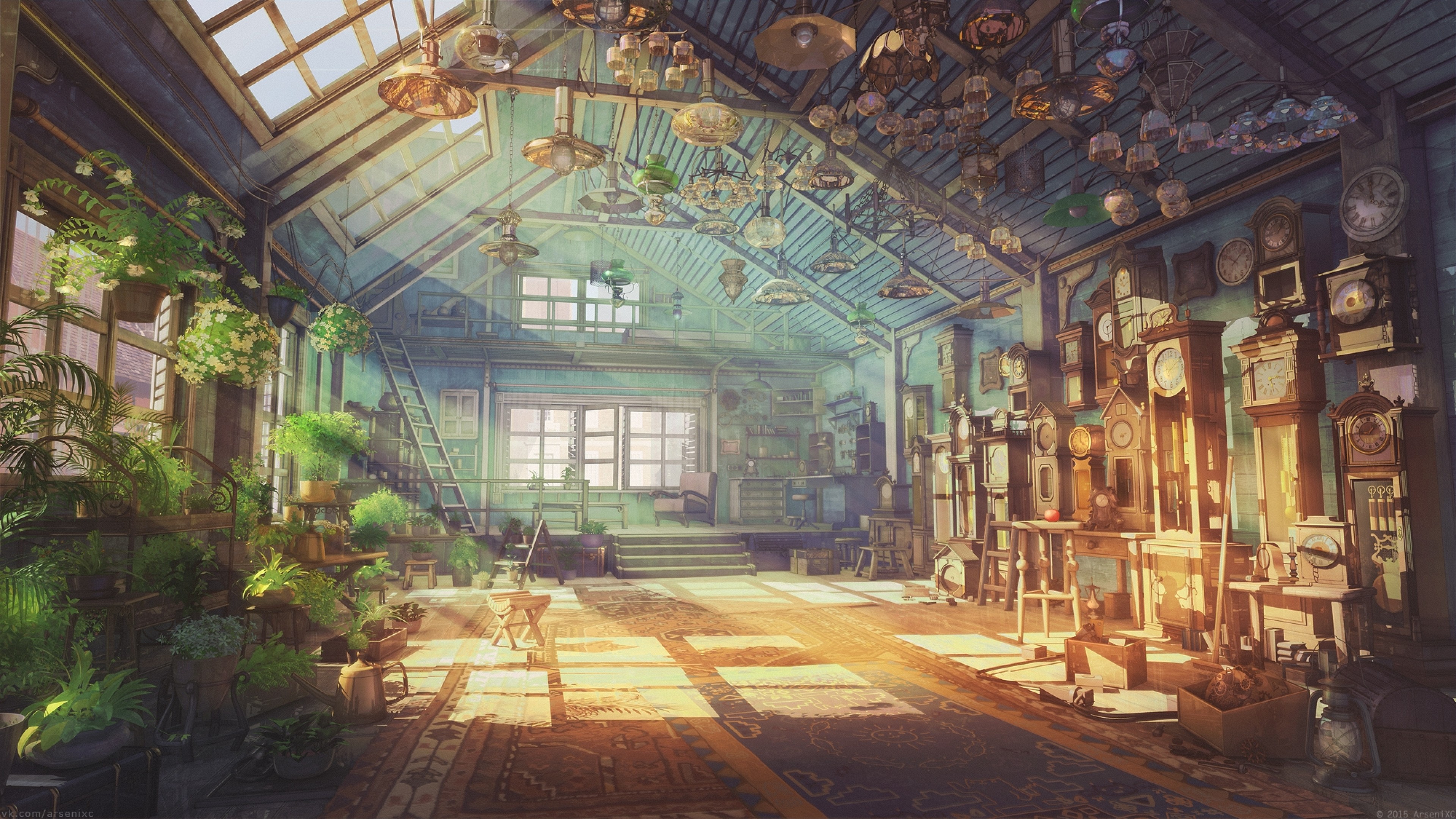 Anime Landscape for Desktop Anime Garden Sunshine Flowers 4K wallpaper