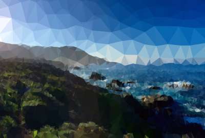 A Low Poly Edit of a Picture I Took on the California Coastline