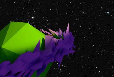 A Low Poly Planet in Space