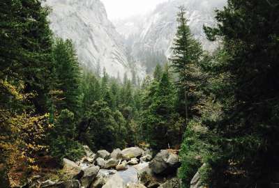 A River at the Top of Vernal Falls in Yosemite