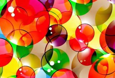 Abstract Multicolored Bubbles