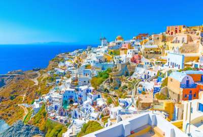 Aegean Sea Santorini Island Greece Capitals Fira I Oya Place Of One Of The Largest Volcanic Eruptions In The World