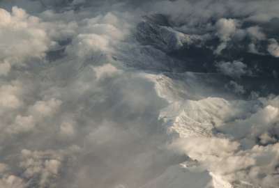 Aerial Clouds Gray Landscapes Mountains Snow White