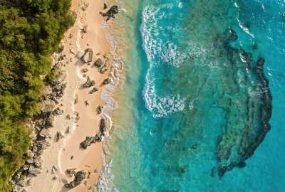 Aerial View of Marley Beach Bermuda