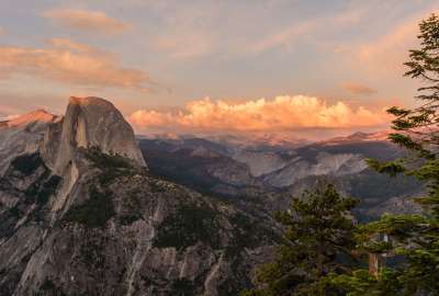 Alpine Glow - Last Light of Sunset on Half Dome Yosemite